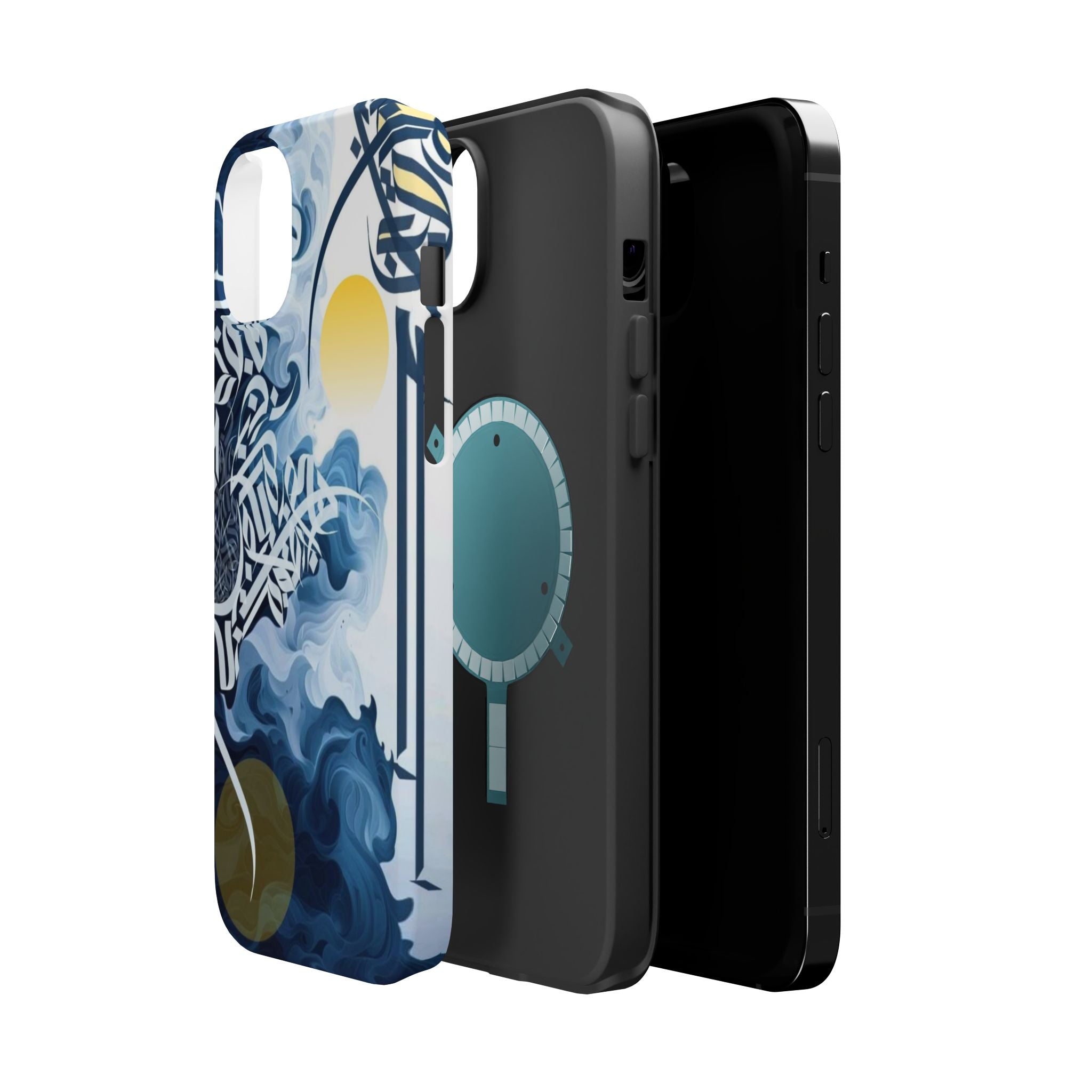 Magnetic Impact-Resistant Case — Blue Nautical Wave Mandala Design