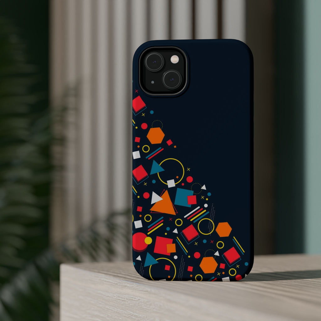 Magnetic Impact-Resistant Phone Case — Geometric Confetti Design