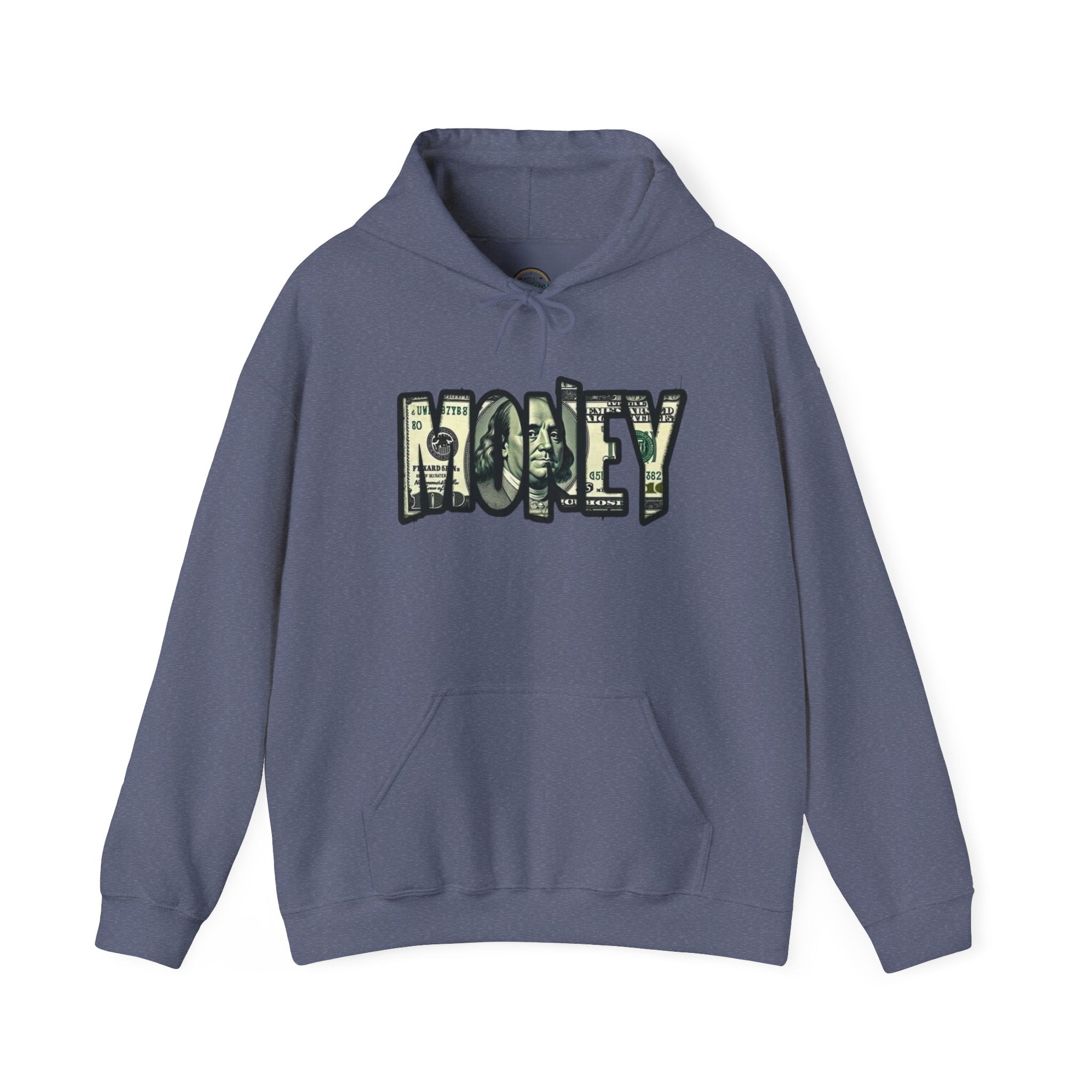 Money Graphic Hoodie — Bold Cash Text Streetwear Pullover