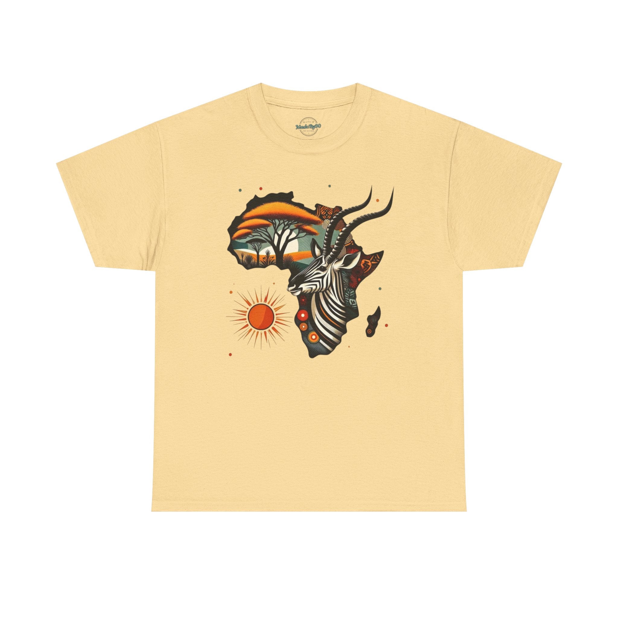 Africa Kudu Silhouette T-Shirt — Tribal Safari Sunrise Graphic Tee