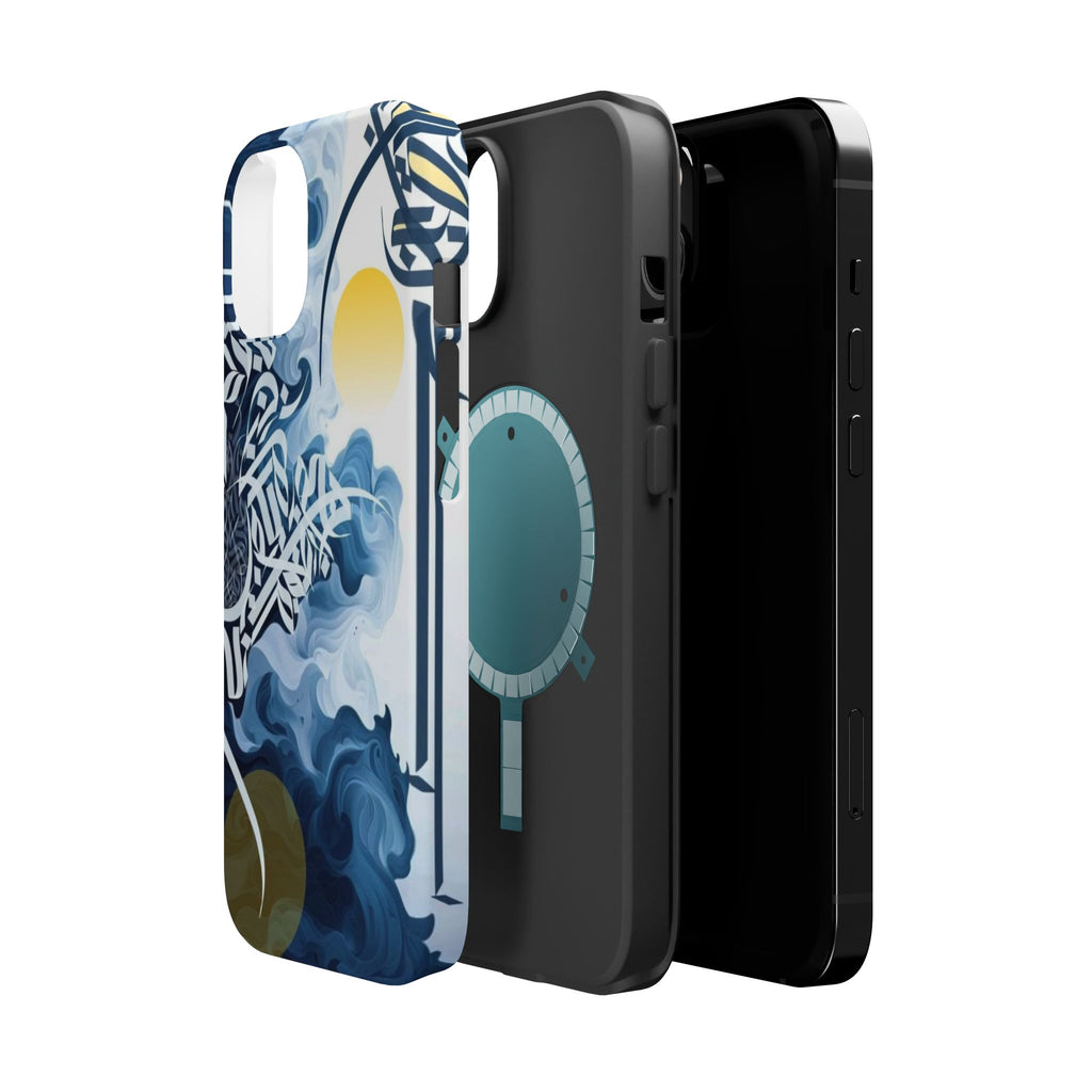 Magnetic Impact-Resistant Case — Blue Nautical Wave Mandala Design