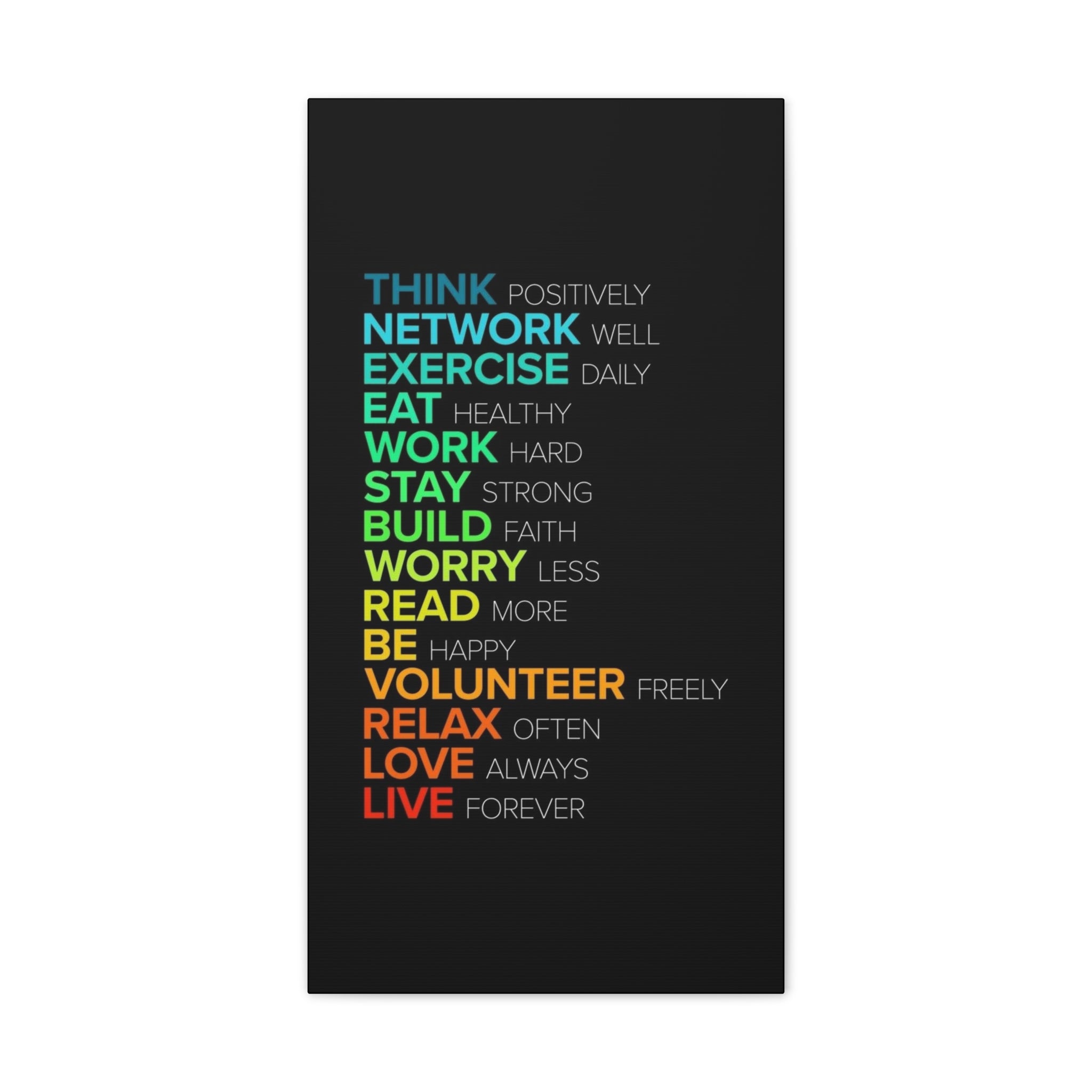Motivational Daily Habits Canvas Print — Colorful Inspirational Wall Art