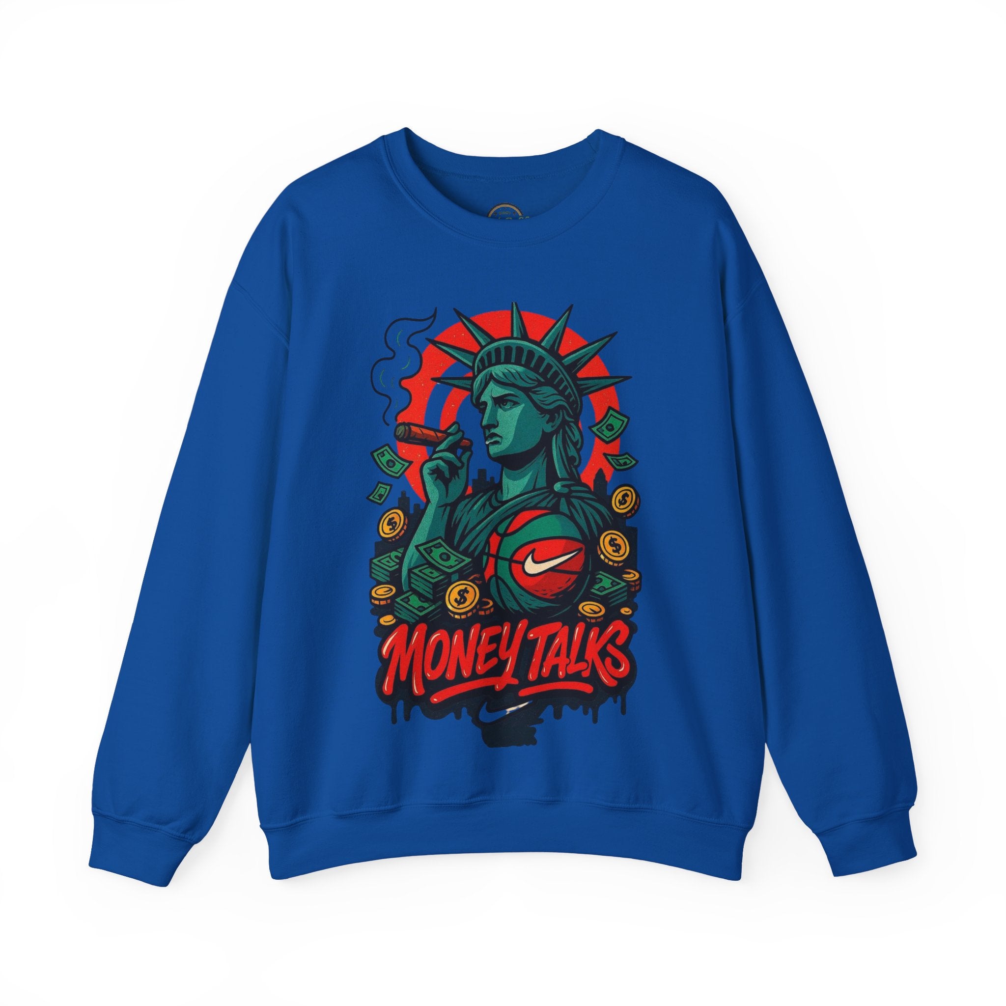 Money Talks Statue of Liberty Sweatshirt | Urban Streetwear