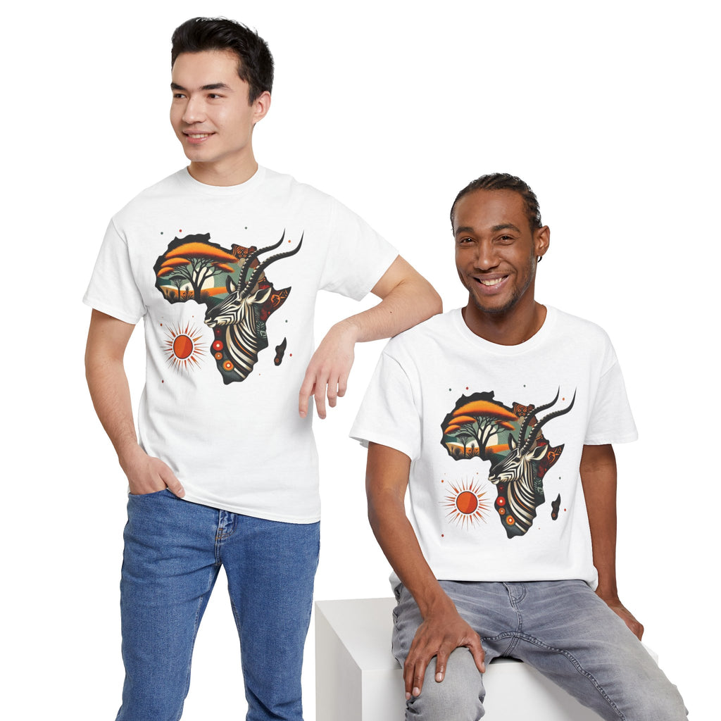 Africa Kudu Silhouette T-Shirt — Tribal Safari Sunrise Graphic Tee