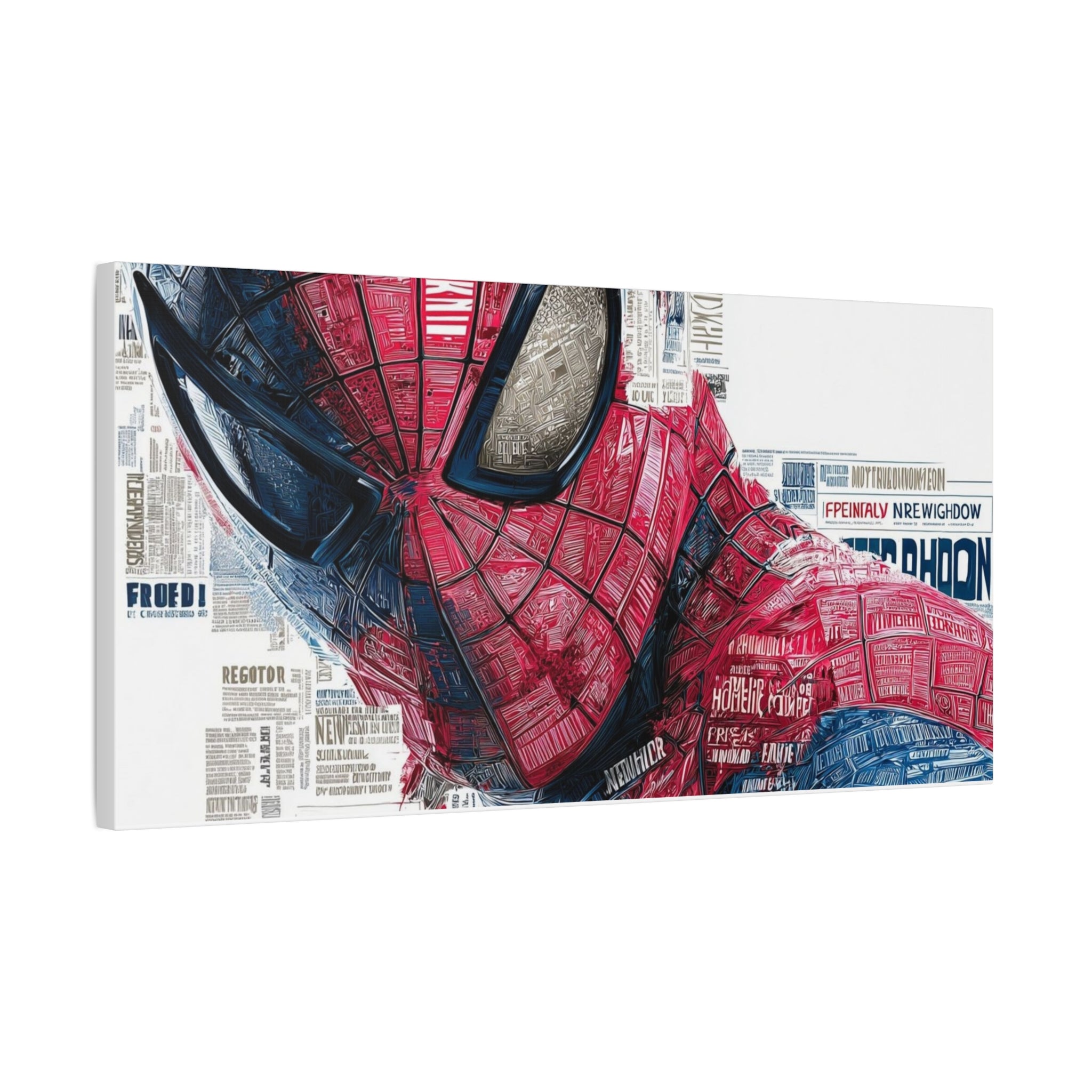 Superhero Portrait Matte Canvas Wall Art Spiderman - Stretched 1.25"