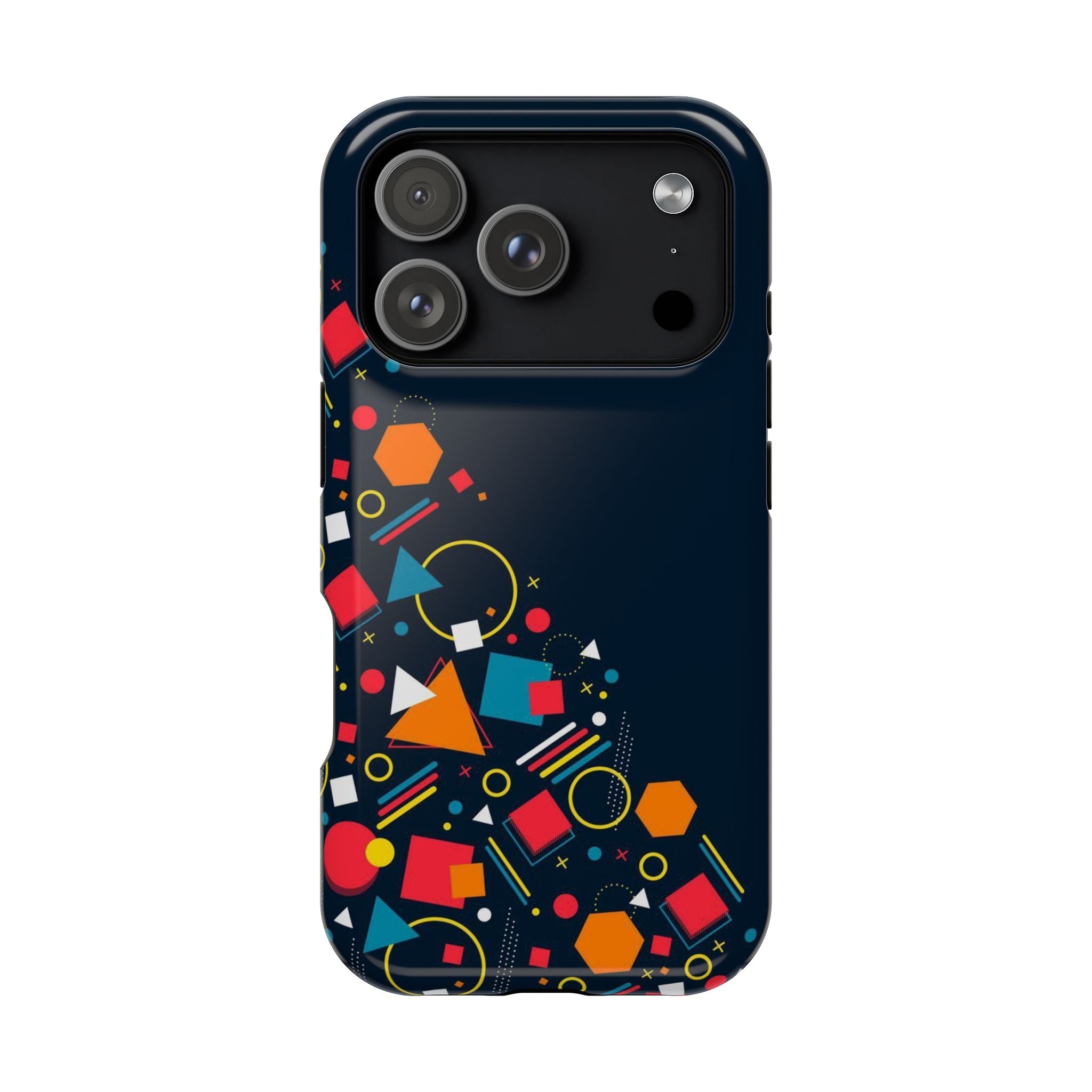 Magnetic Impact-Resistant Phone Case — Geometric Confetti Design