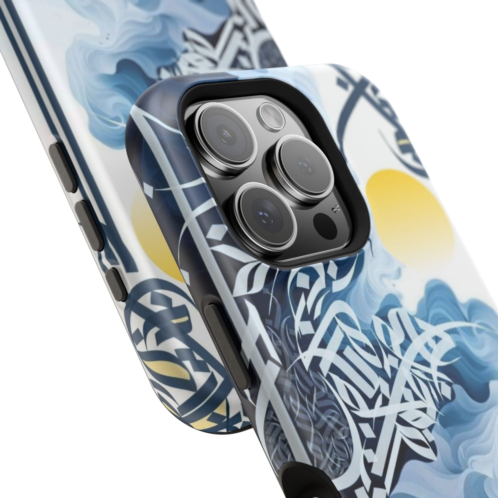 Magnetic Impact-Resistant Case — Blue Nautical Wave Mandala Design