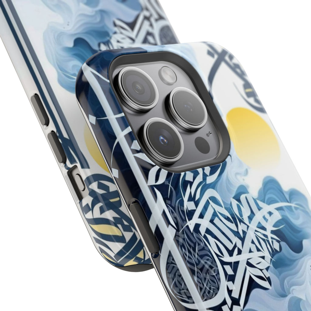 Magnetic Impact-Resistant Case — Blue Nautical Wave Mandala Design