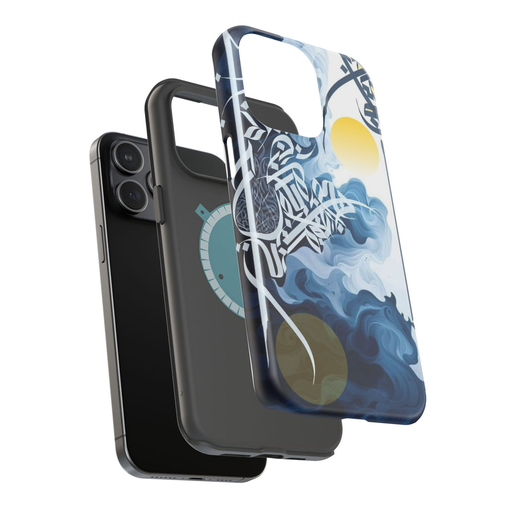 Magnetic Impact-Resistant Case — Blue Nautical Wave Mandala Design