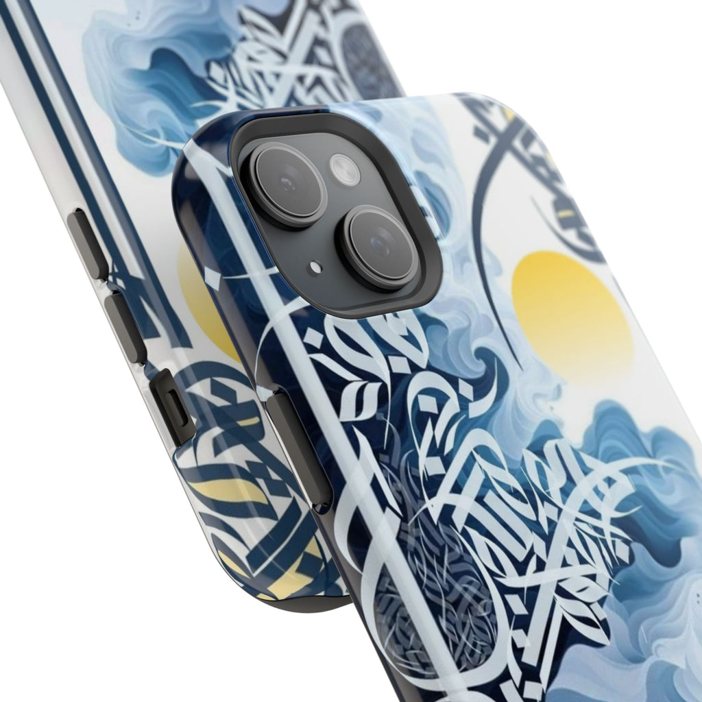 Magnetic Impact-Resistant Case — Blue Nautical Wave Mandala Design