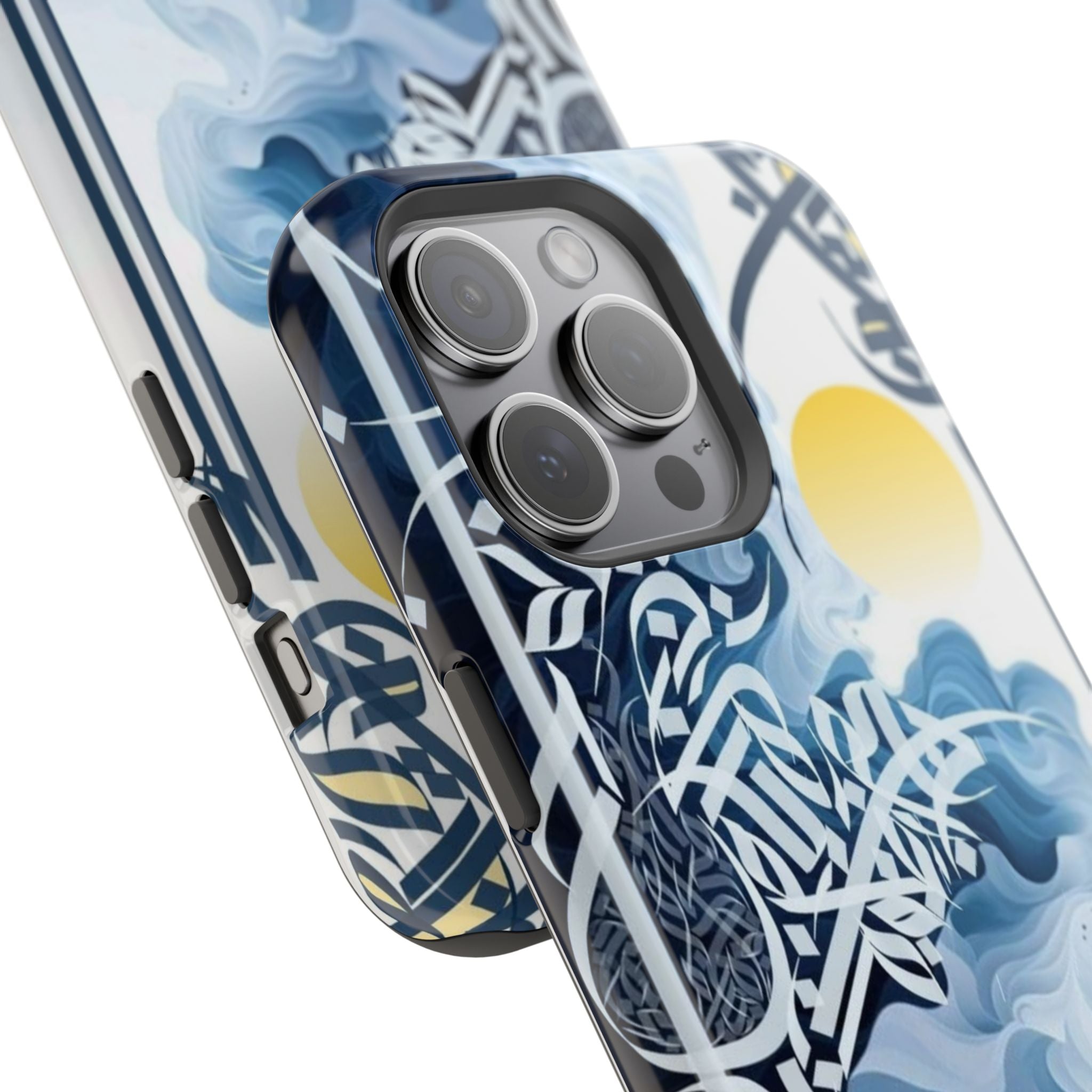 Magnetic Impact-Resistant Case — Blue Nautical Wave Mandala Design