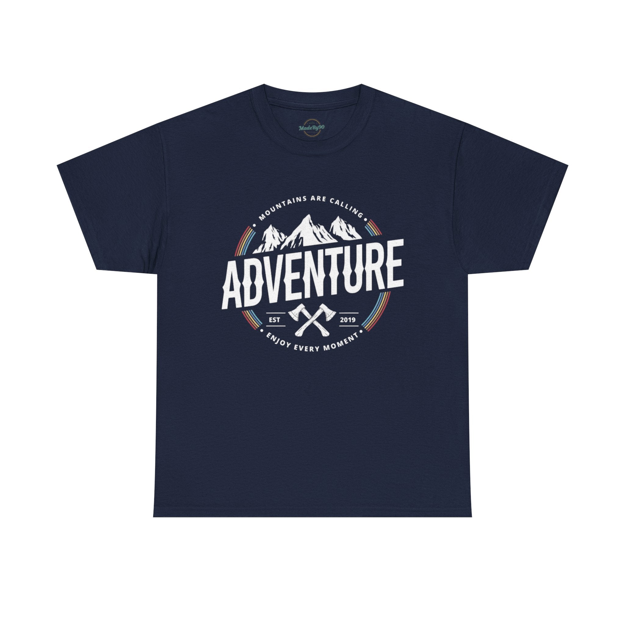 Adventure Mountain Badge Tee | Retro Outdoor Hiking Design