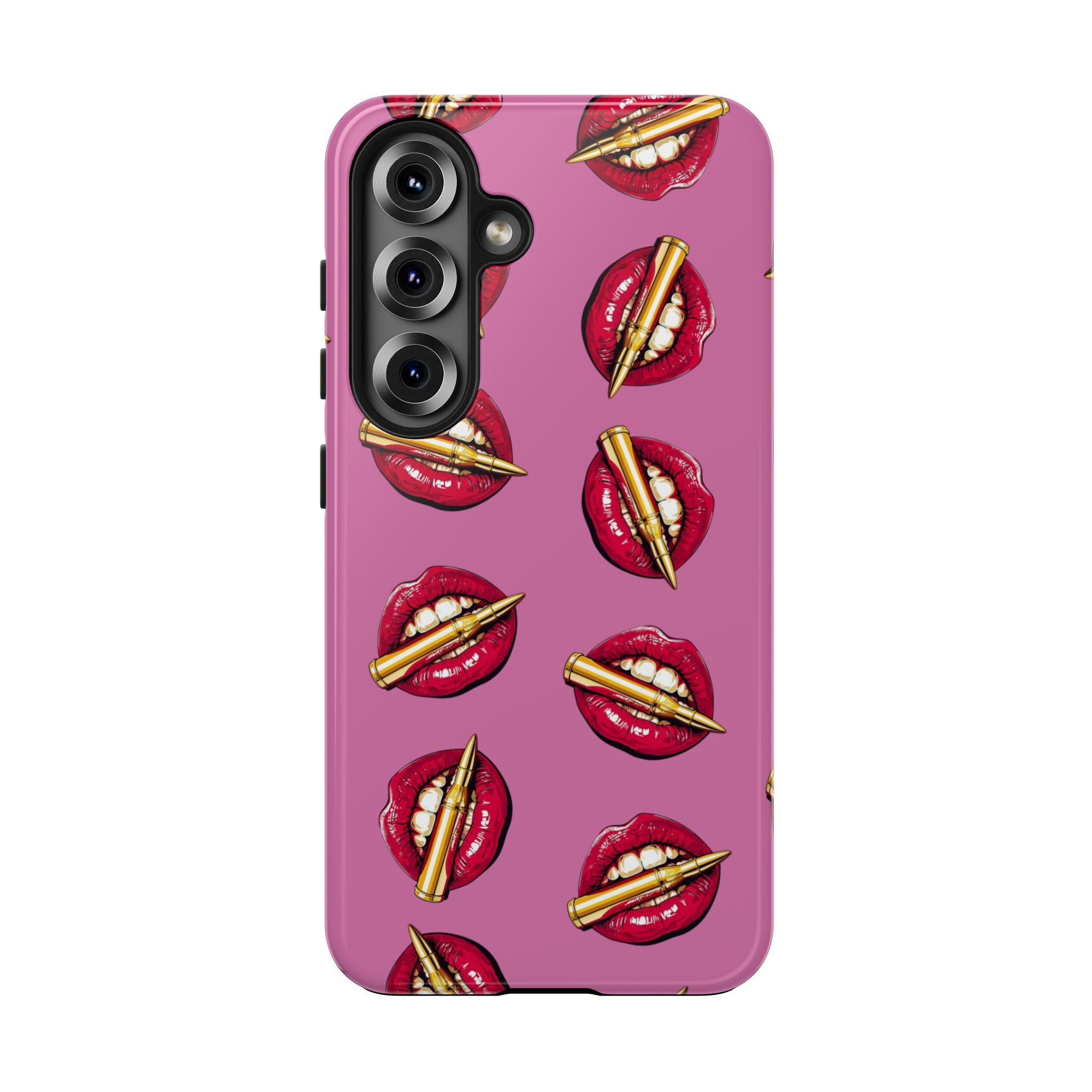 Red Lips with Cigarette Pattern Phone Case | Tough Phone Cases