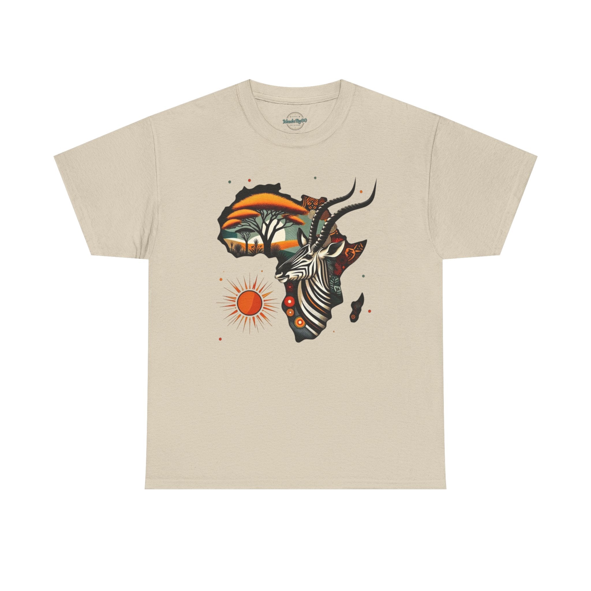 Africa Kudu Silhouette T-Shirt — Tribal Safari Sunrise Graphic Tee
