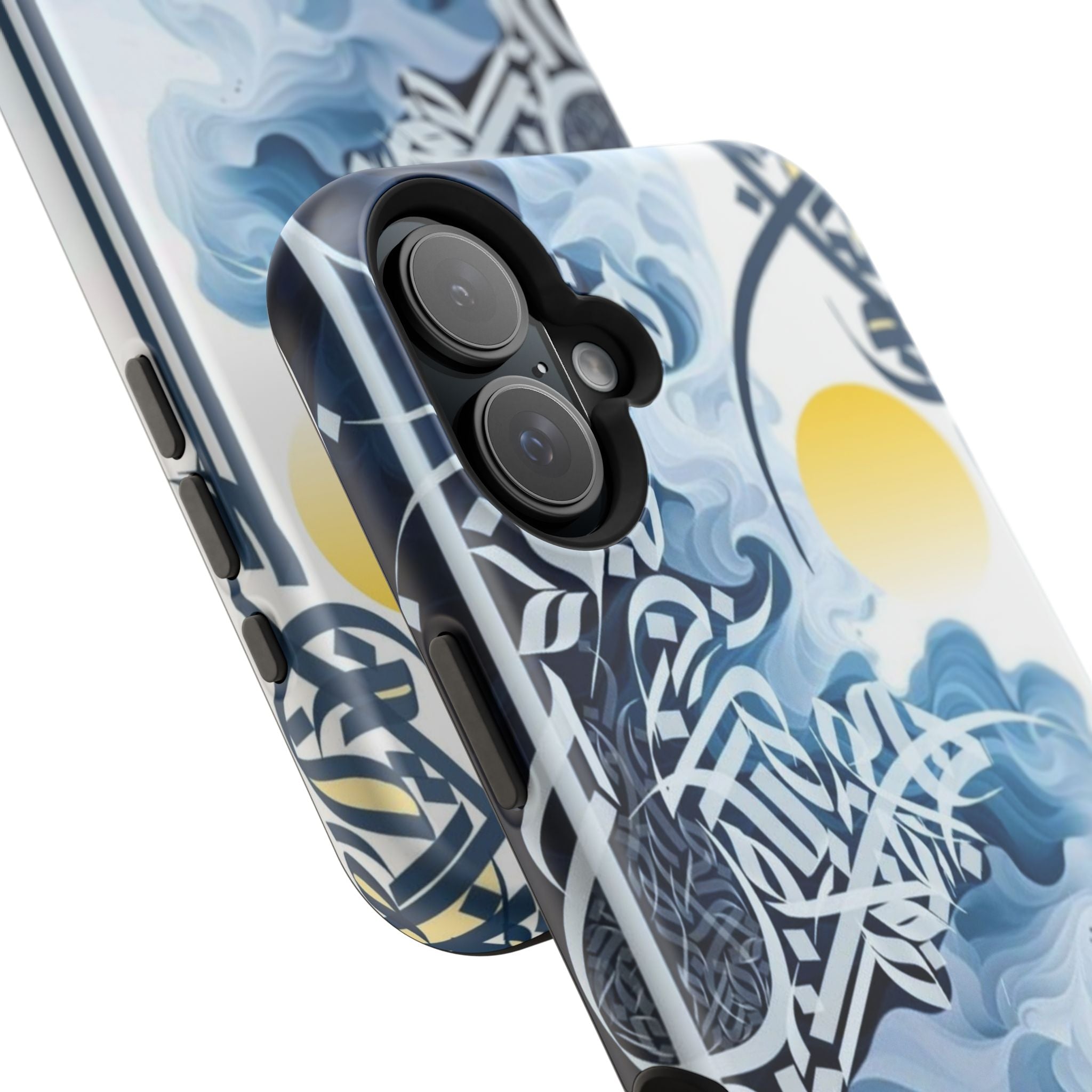 Magnetic Impact-Resistant Case — Blue Nautical Wave Mandala Design