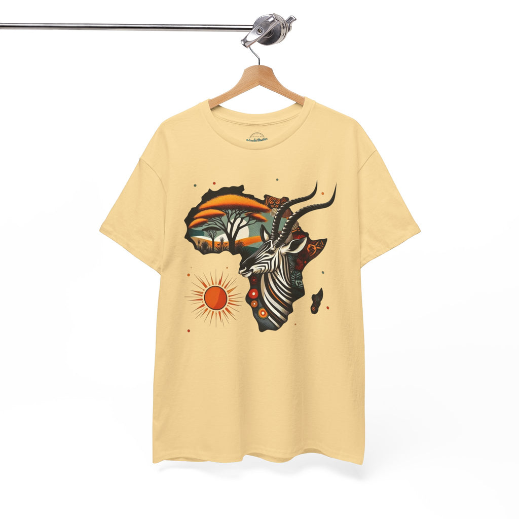 Africa Kudu Silhouette T-Shirt — Tribal Safari Sunrise Graphic Tee