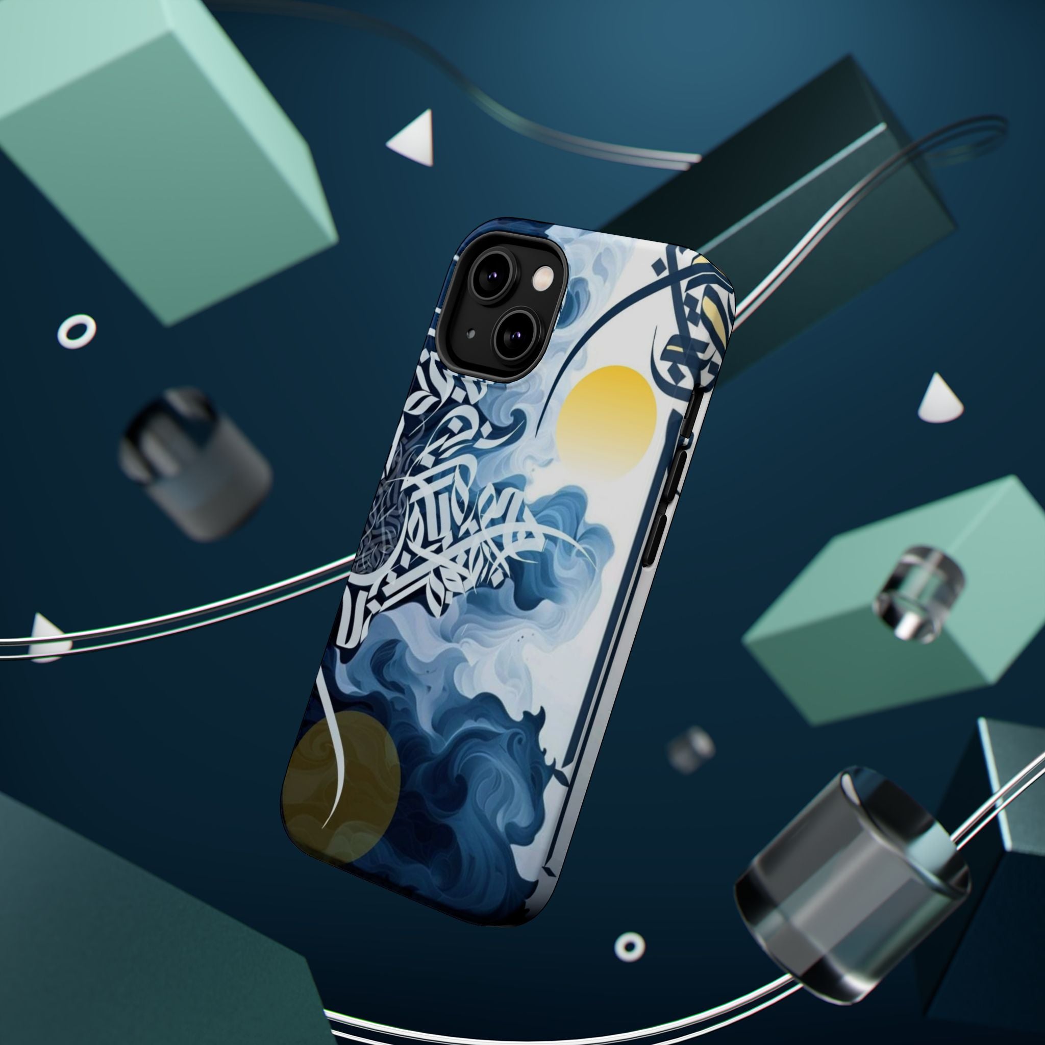 Magnetic Impact-Resistant Case — Blue Nautical Wave Mandala Design