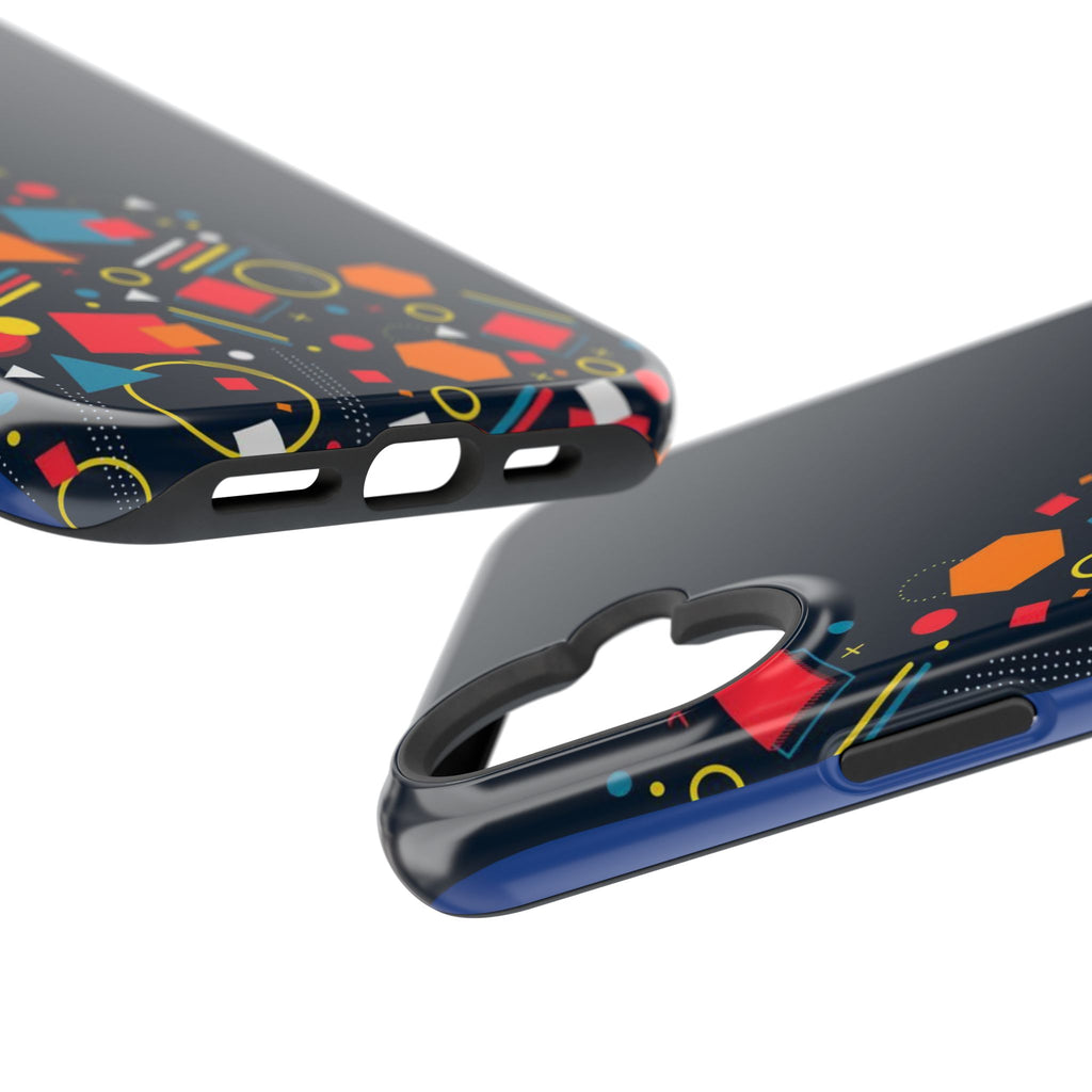 Magnetic Impact-Resistant Phone Case — Geometric Confetti Design