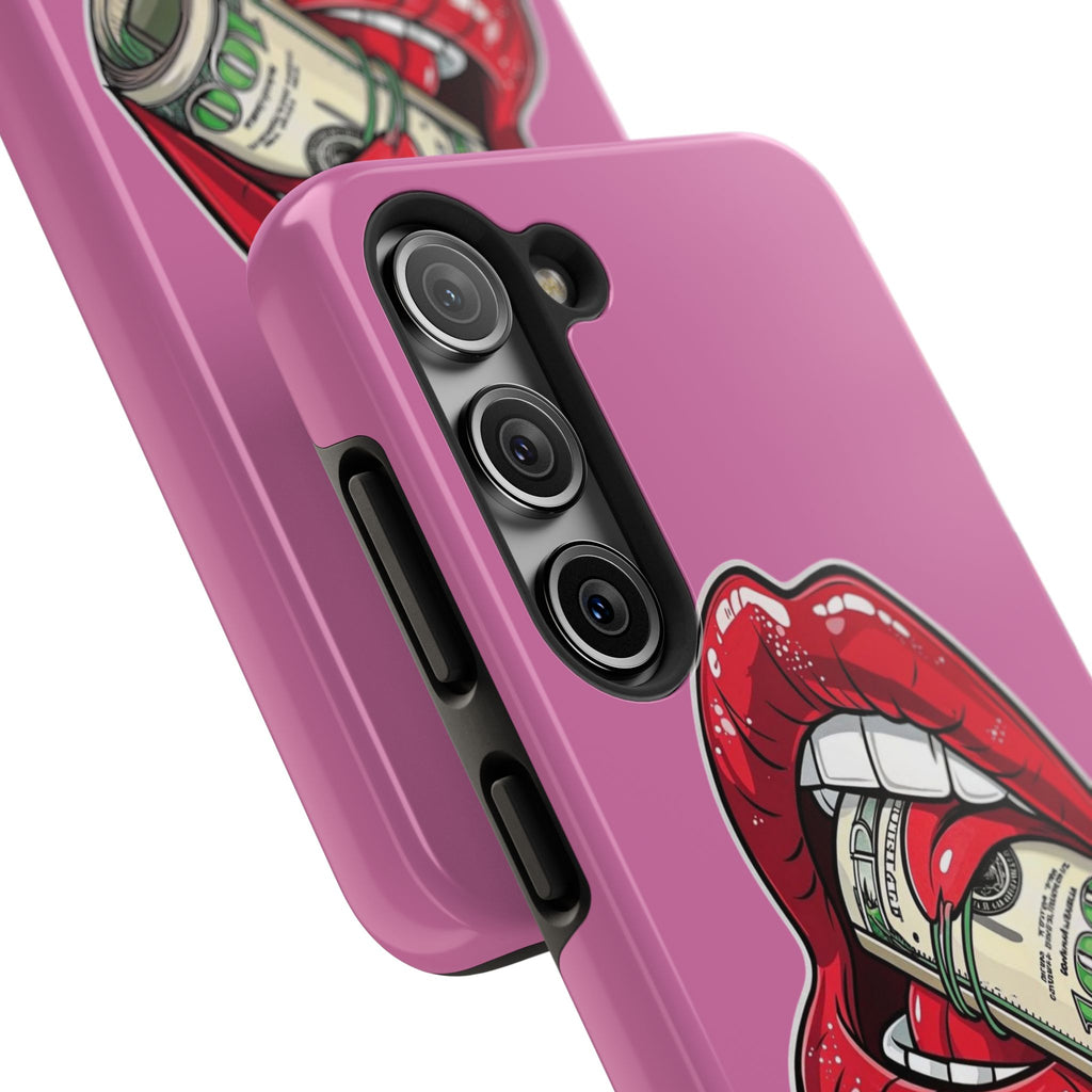Red Lips Holding Money phone case | Tough Phone Cases
