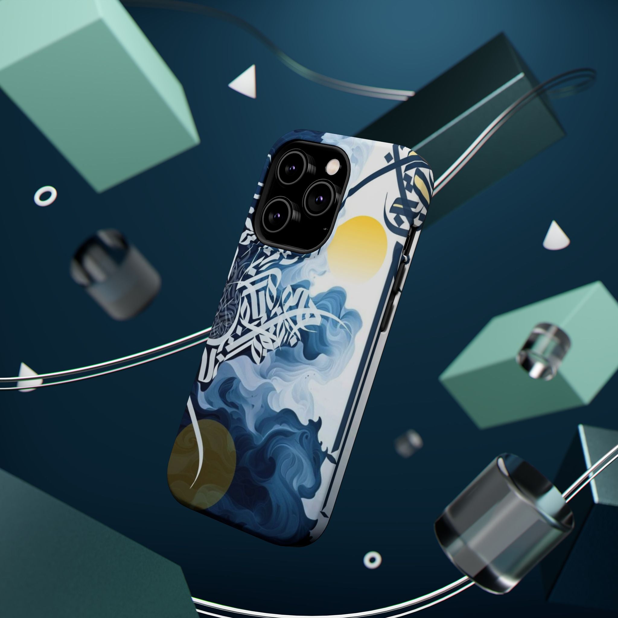 Magnetic Impact-Resistant Case — Blue Nautical Wave Mandala Design