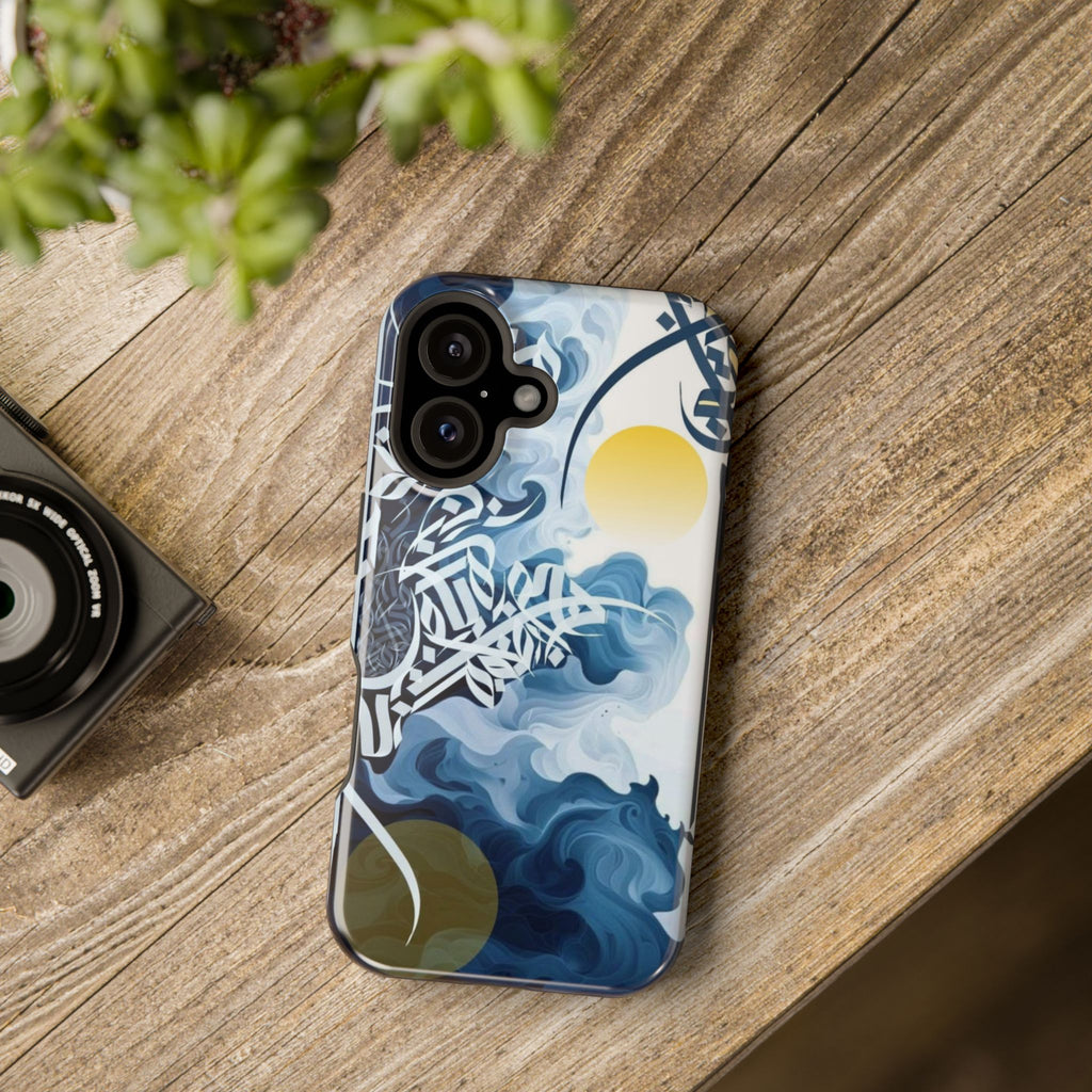 Magnetic Impact-Resistant Case — Blue Nautical Wave Mandala Design