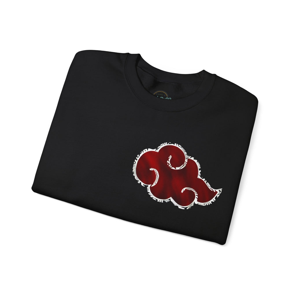 Akatsuki Cloud Crewneck Sweatshirt — Red Ninja Anime Graphic