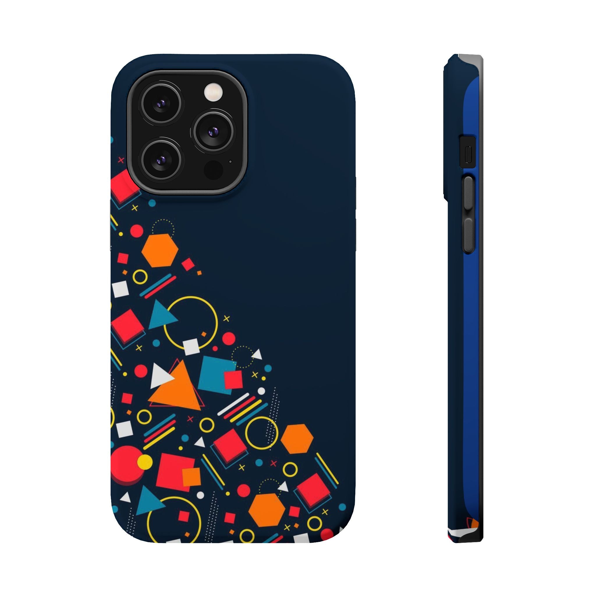 Magnetic Impact-Resistant Phone Case — Geometric Confetti Design