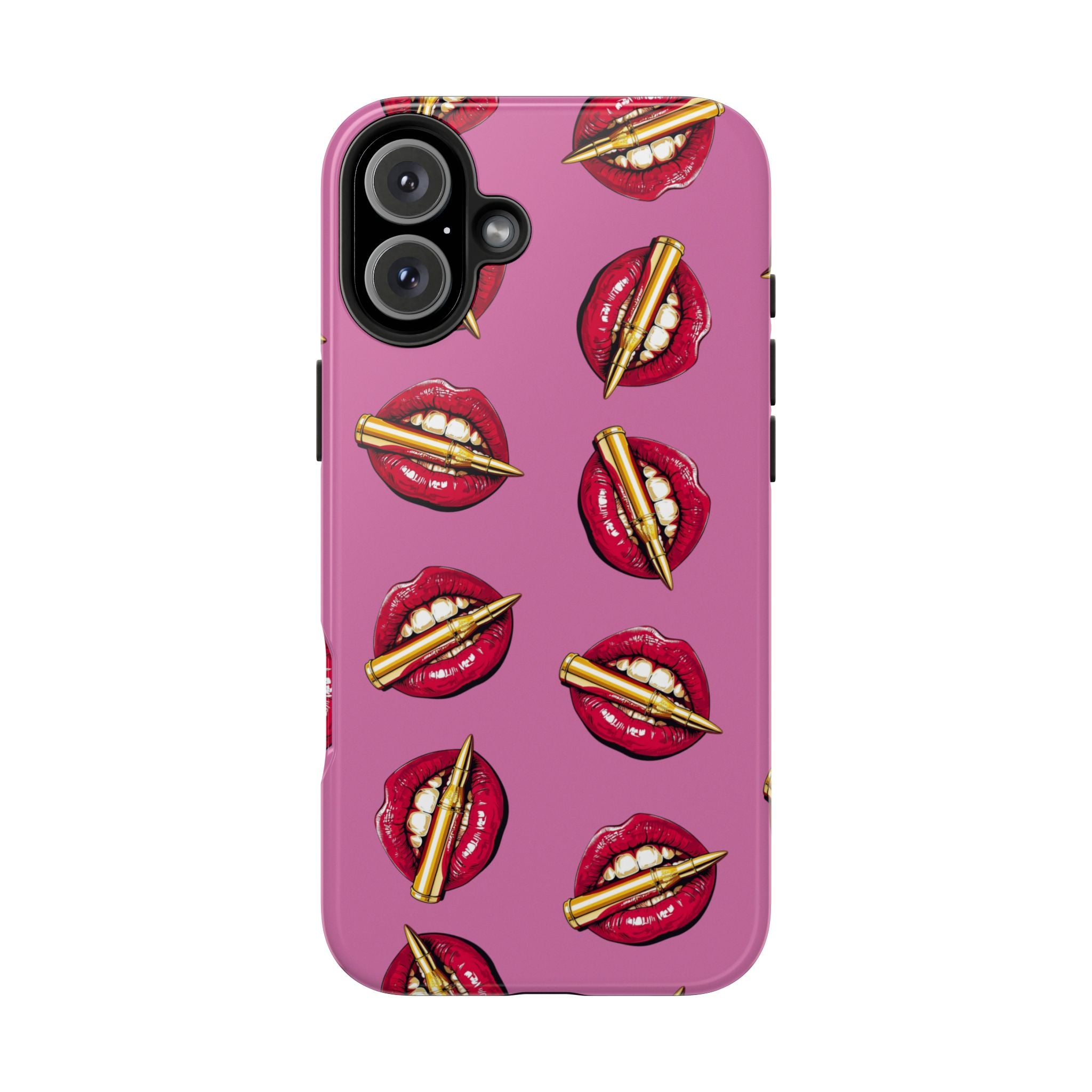 Red Lips with Cigarette Pattern Phone Case | Tough Phone Cases
