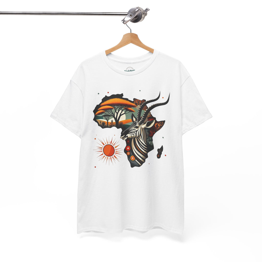 Africa Kudu Silhouette T-Shirt — Tribal Safari Sunrise Graphic Tee