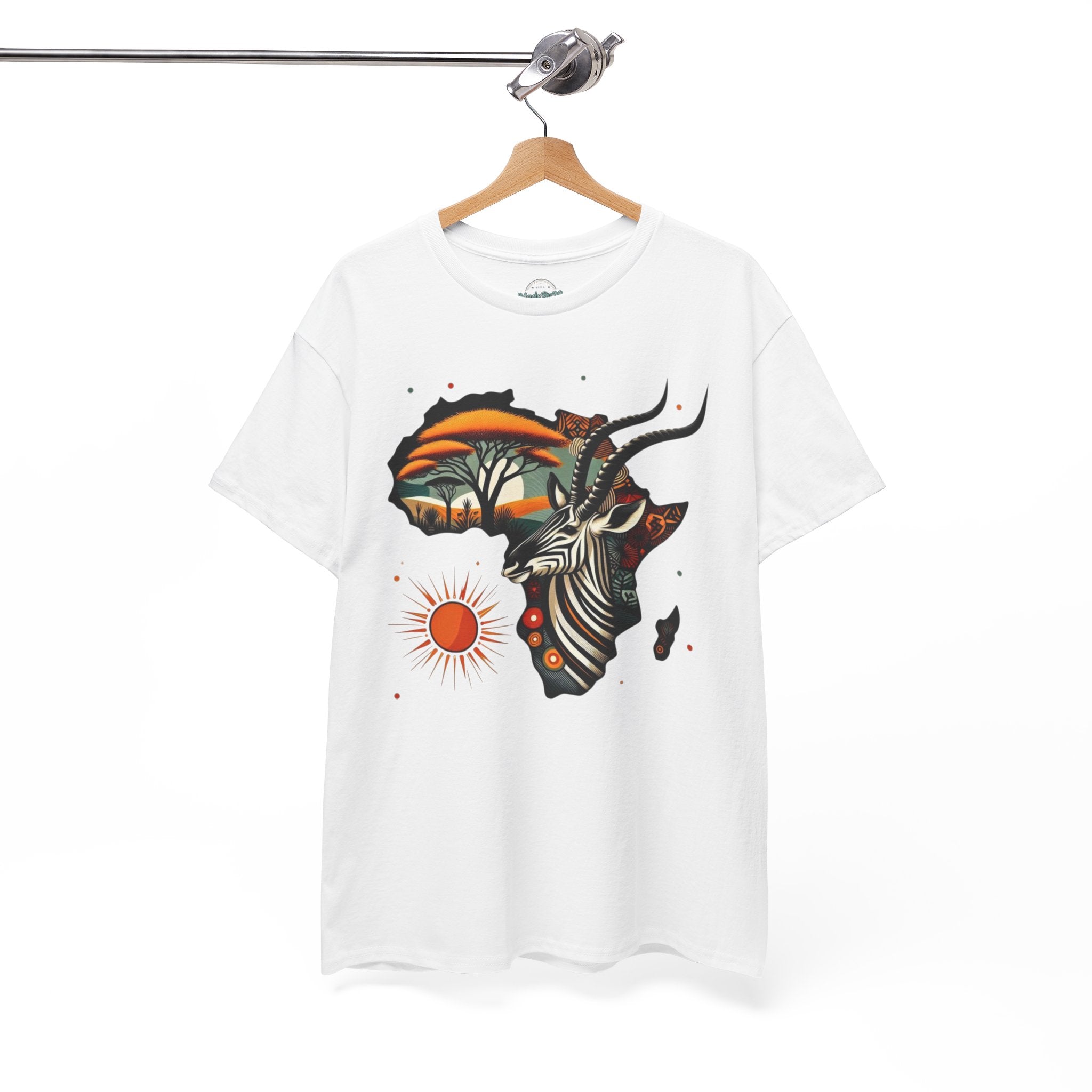 Africa Kudu Silhouette T-Shirt — Tribal Safari Sunrise Graphic Tee