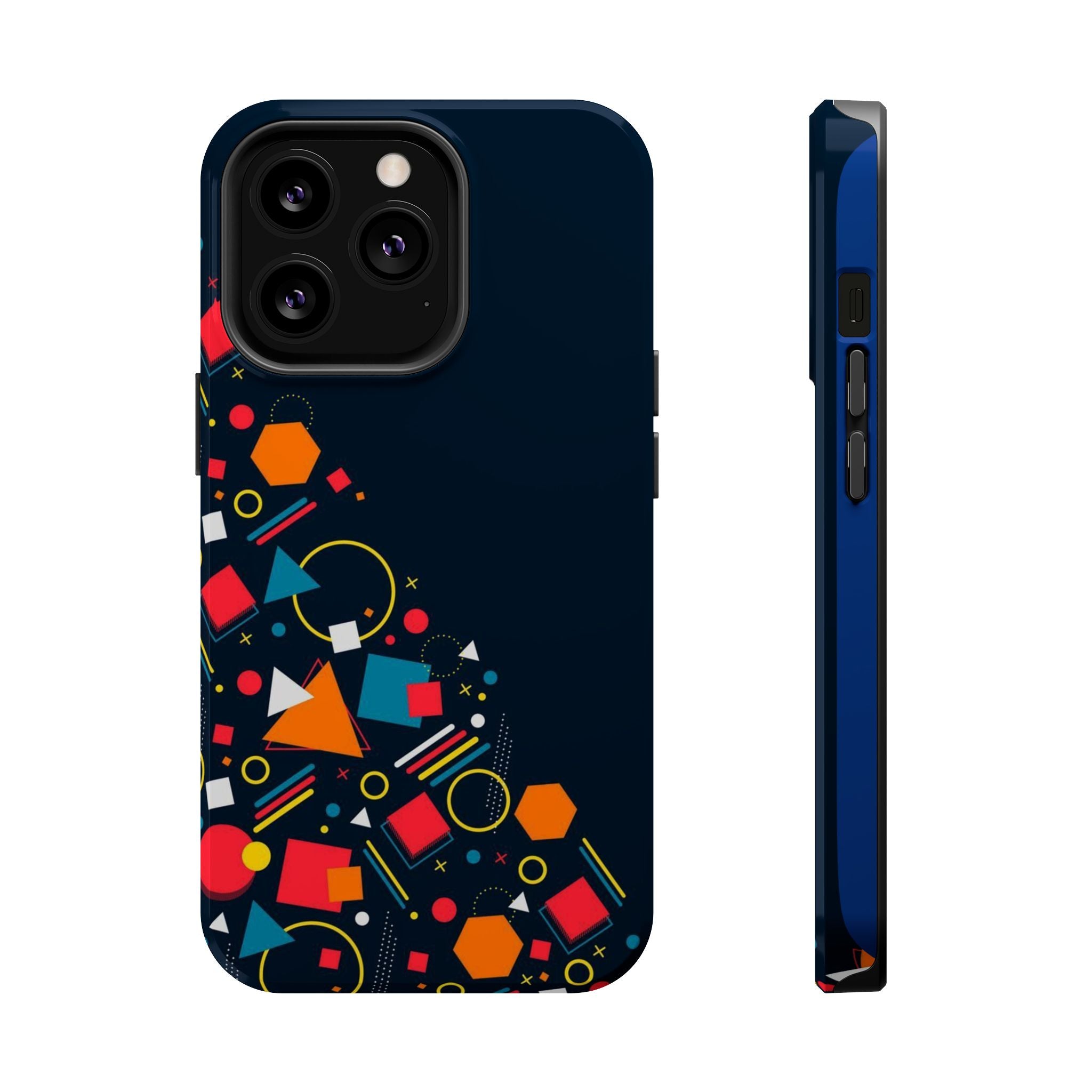 Magnetic Impact-Resistant Phone Case — Geometric Confetti Design