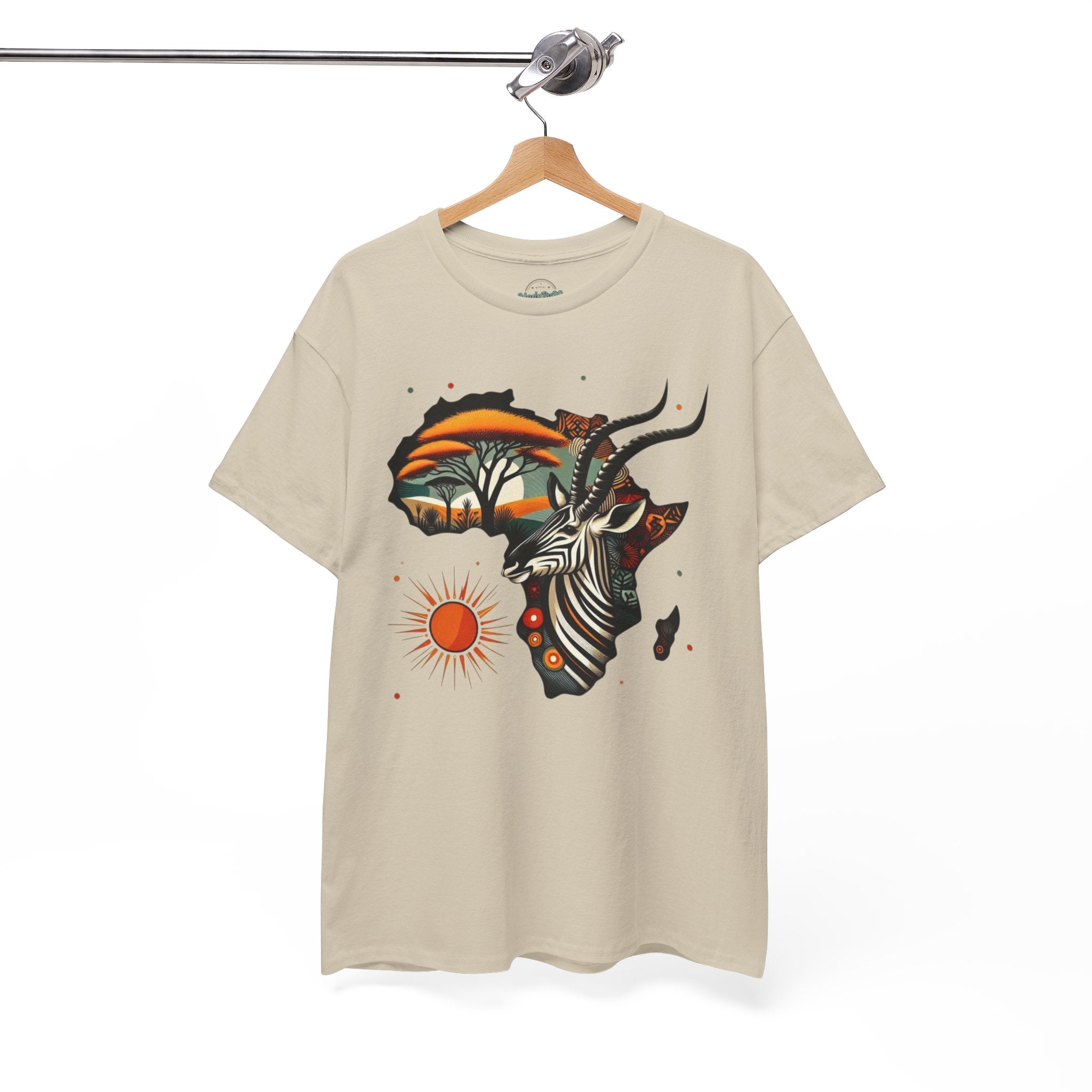 Africa Kudu Silhouette T-Shirt — Tribal Safari Sunrise Graphic Tee