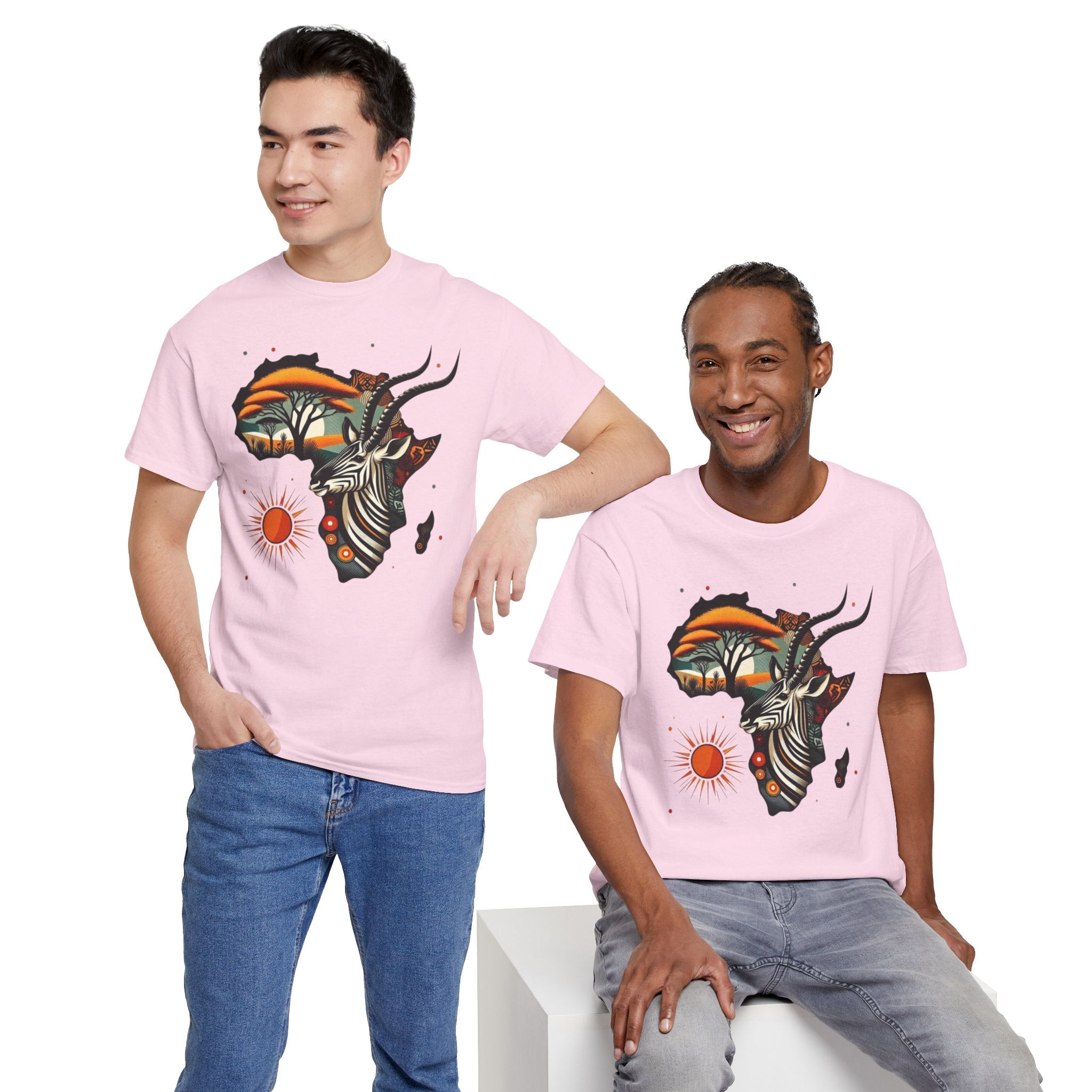 Africa Kudu Silhouette T-Shirt — Tribal Safari Sunrise Graphic Tee