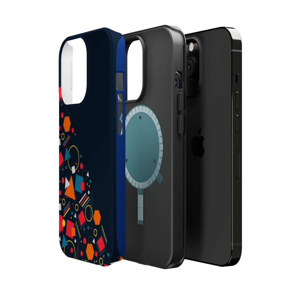 Magnetic Impact-Resistant Phone Case — Geometric Confetti Design