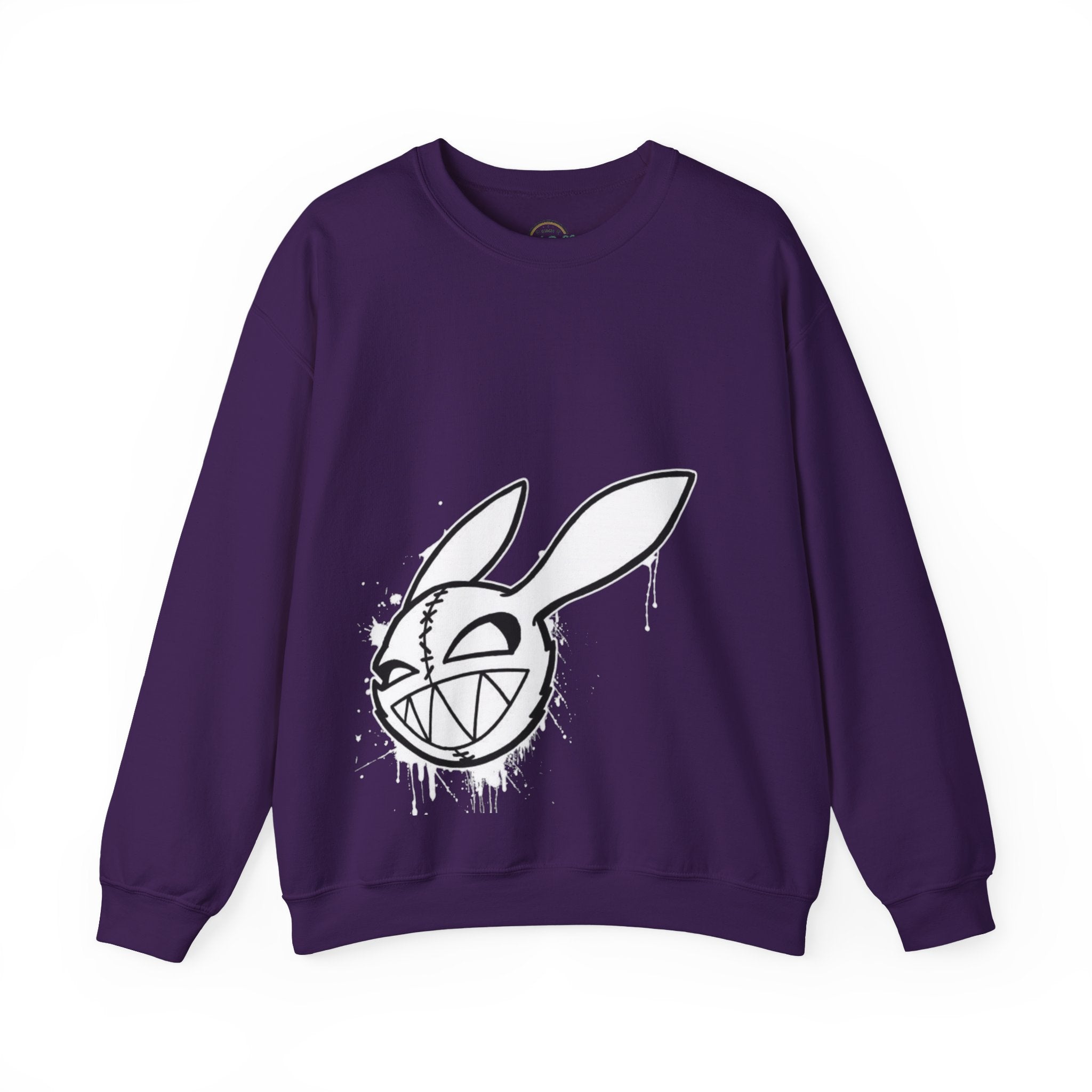 Crewneck Sweatshirt — Grinning Bunny Line Art Crewneck