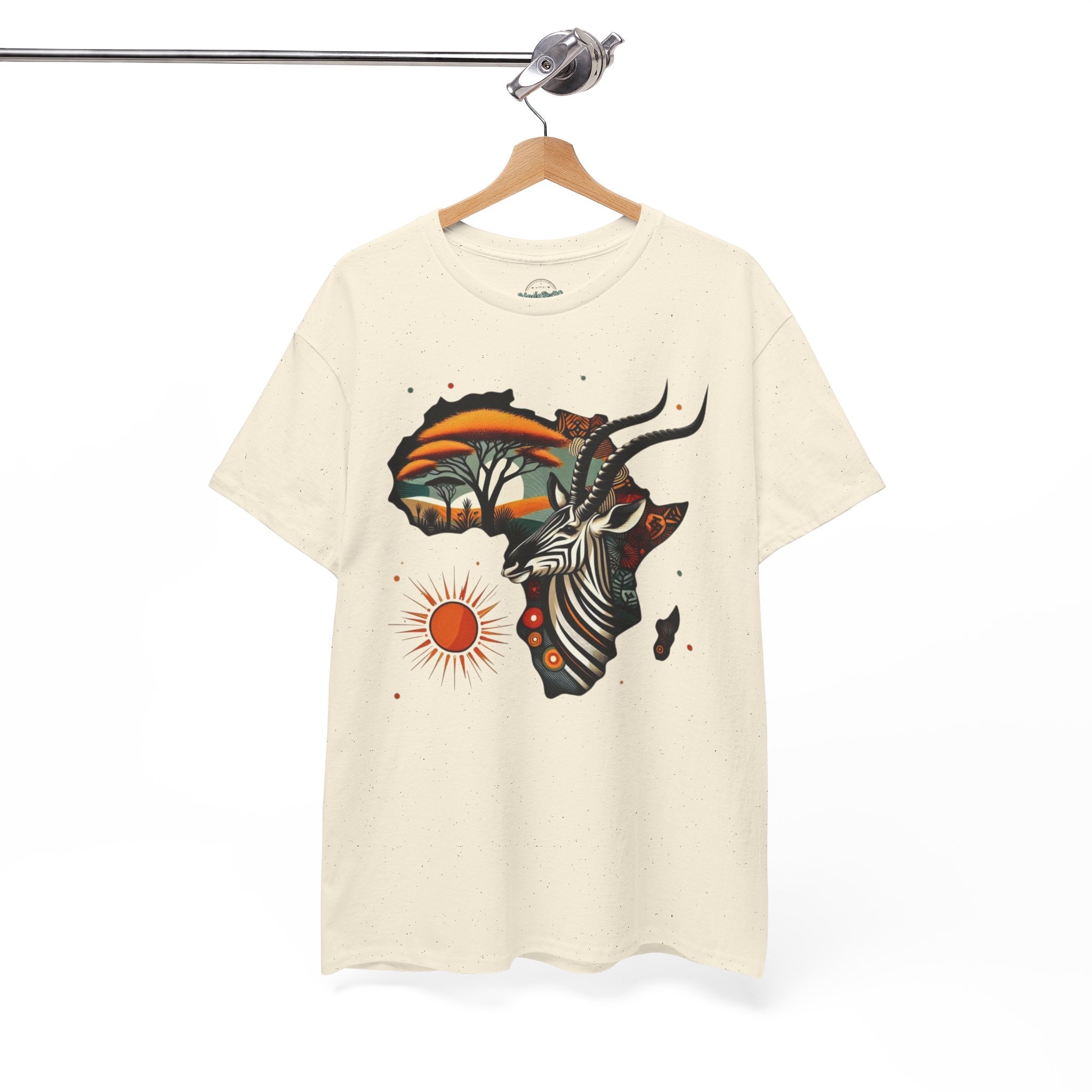 Africa Kudu Silhouette T-Shirt — Tribal Safari Sunrise Graphic Tee