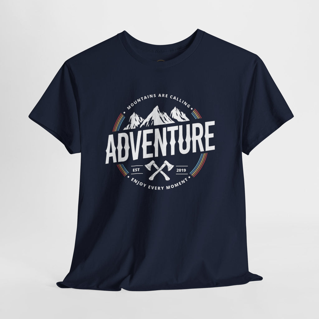 Adventure Mountain Badge Tee | Retro Outdoor Hiking Design