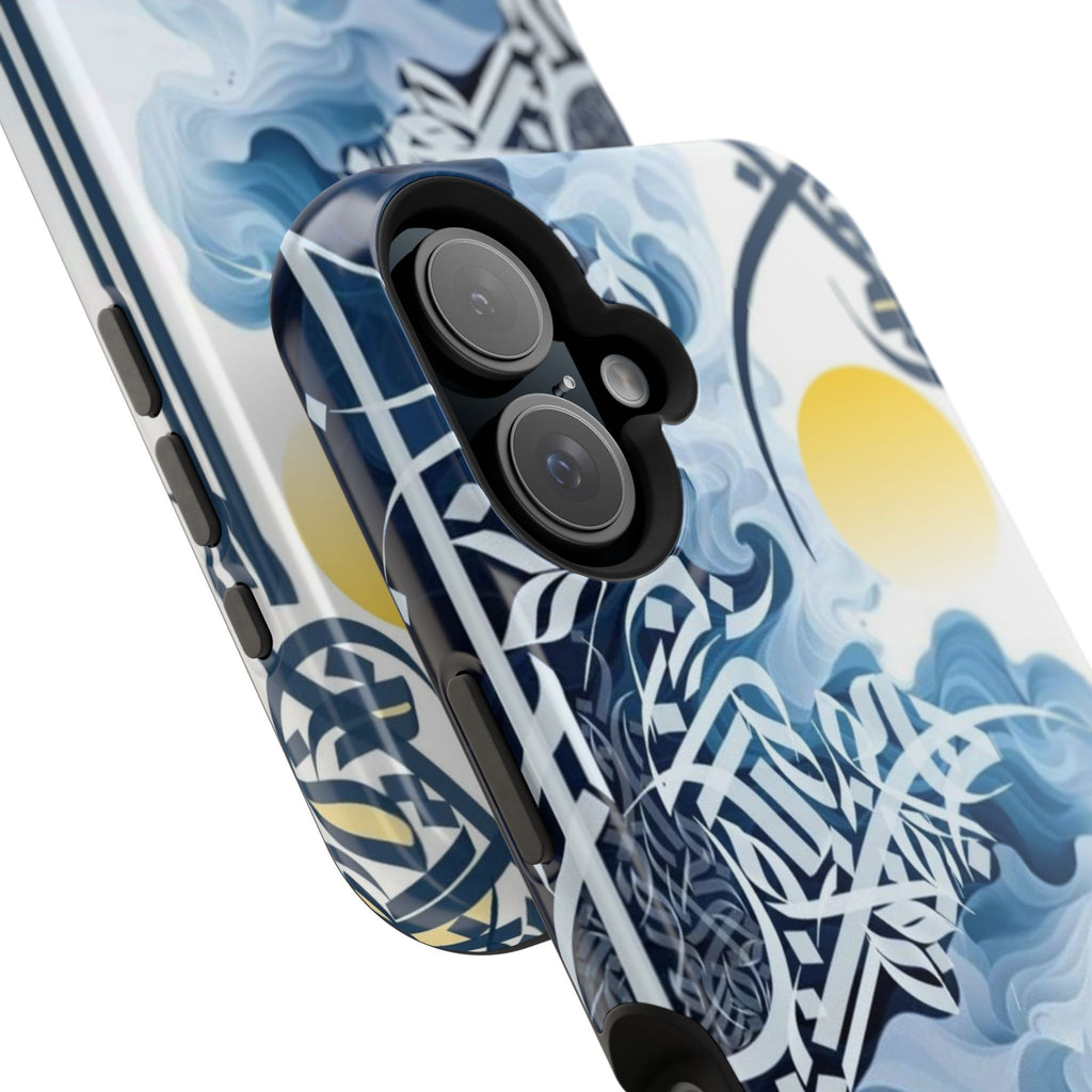 Magnetic Impact-Resistant Case — Blue Nautical Wave Mandala Design
