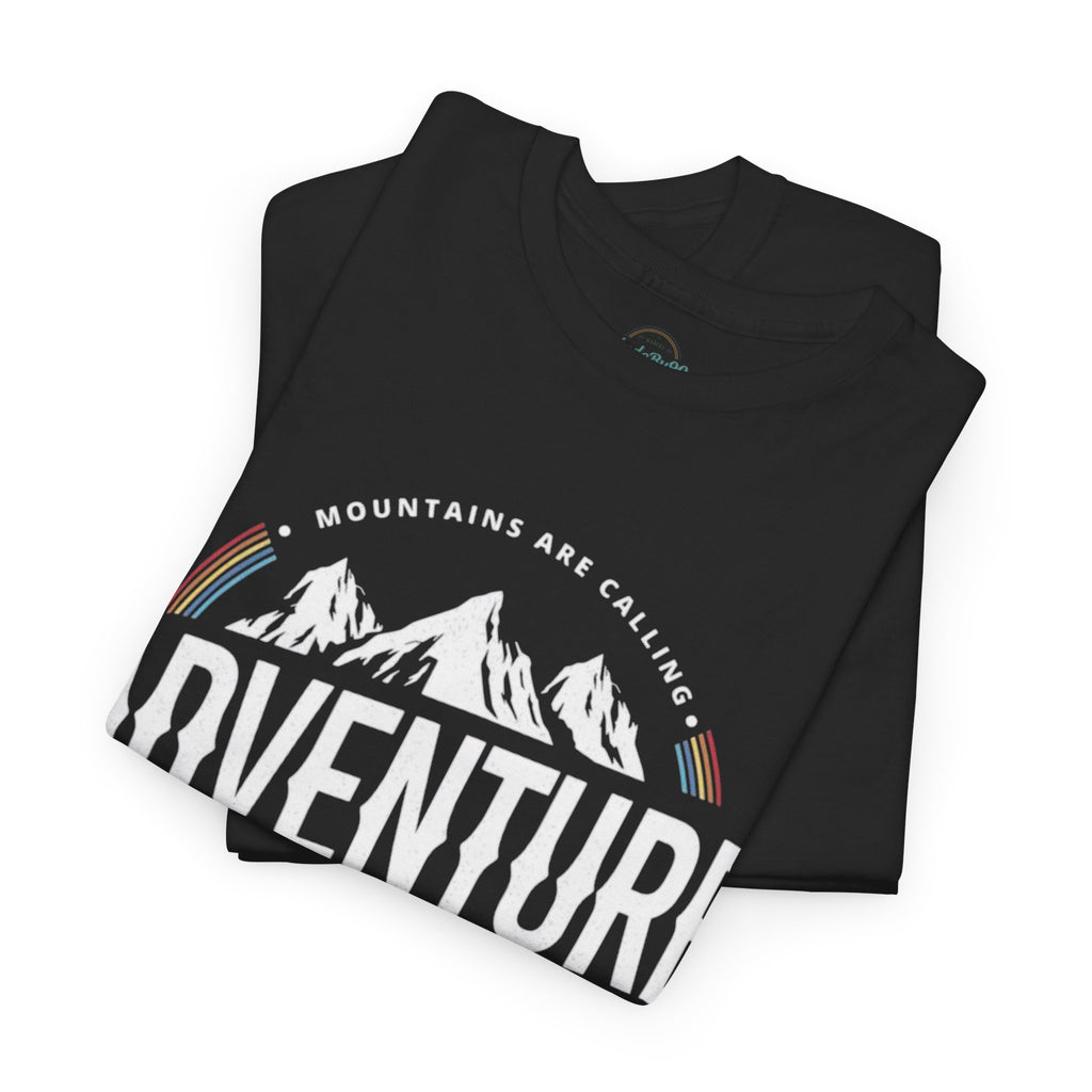 Adventure Mountain Badge Tee | Retro Outdoor Hiking Design