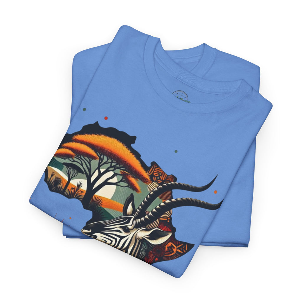 Africa Kudu Silhouette T-Shirt — Tribal Safari Sunrise Graphic Tee