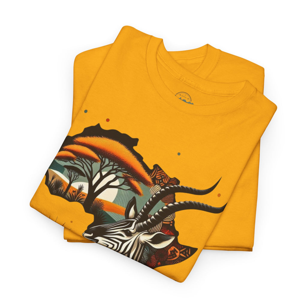 Africa Kudu Silhouette T-Shirt — Tribal Safari Sunrise Graphic Tee
