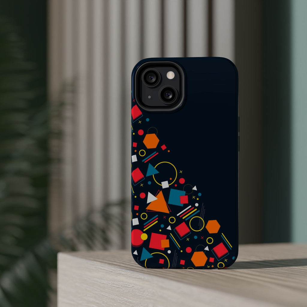 Magnetic Impact-Resistant Phone Case — Geometric Confetti Design
