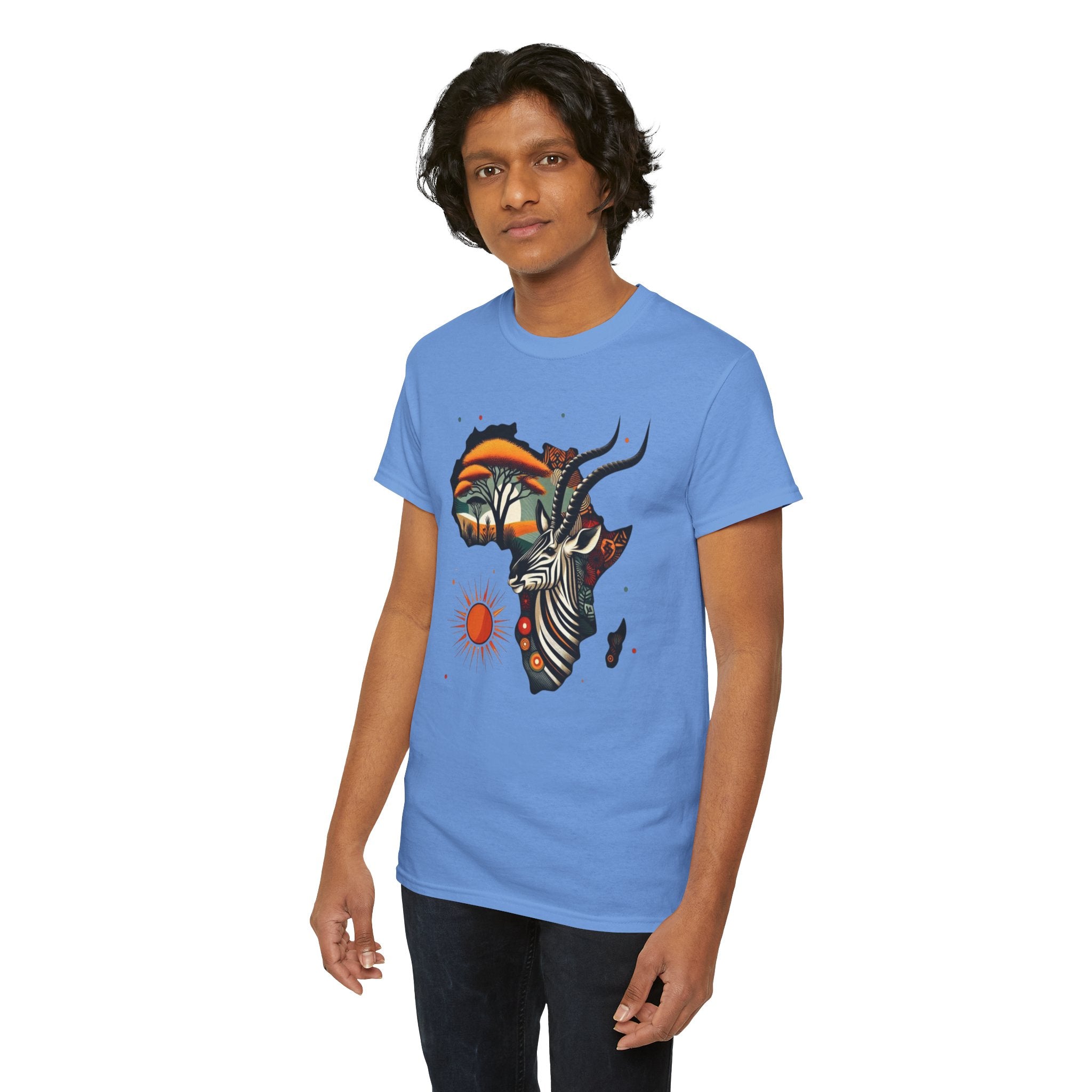 Africa Kudu Silhouette T-Shirt — Tribal Safari Sunrise Graphic Tee