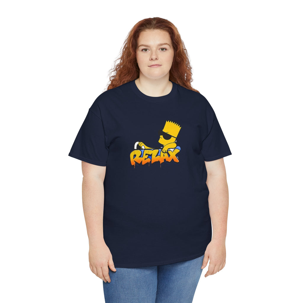 Relax Bart Graphic Tee — Retro Skate Cartoon T‑Shirt