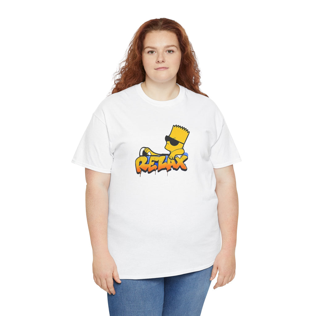 Relax Bart Graphic Tee — Retro Skate Cartoon T‑Shirt