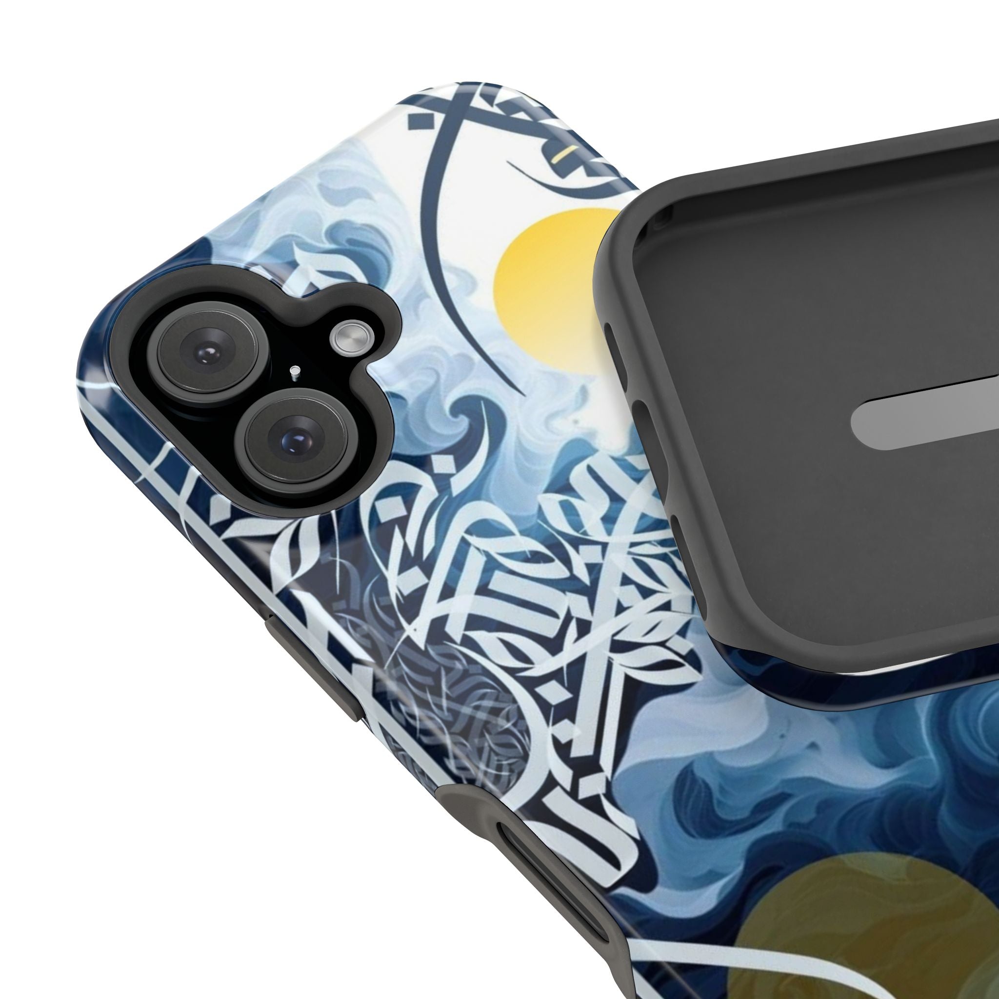 Magnetic Impact-Resistant Case — Blue Nautical Wave Mandala Design