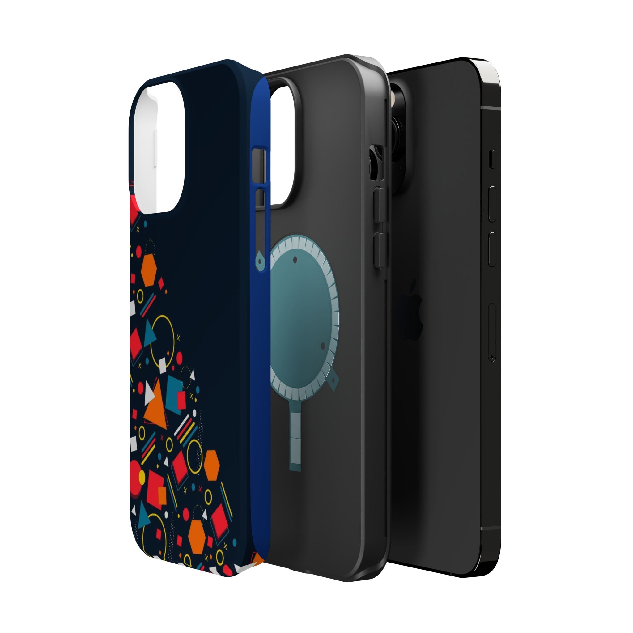 Magnetic Impact-Resistant Phone Case — Geometric Confetti Design