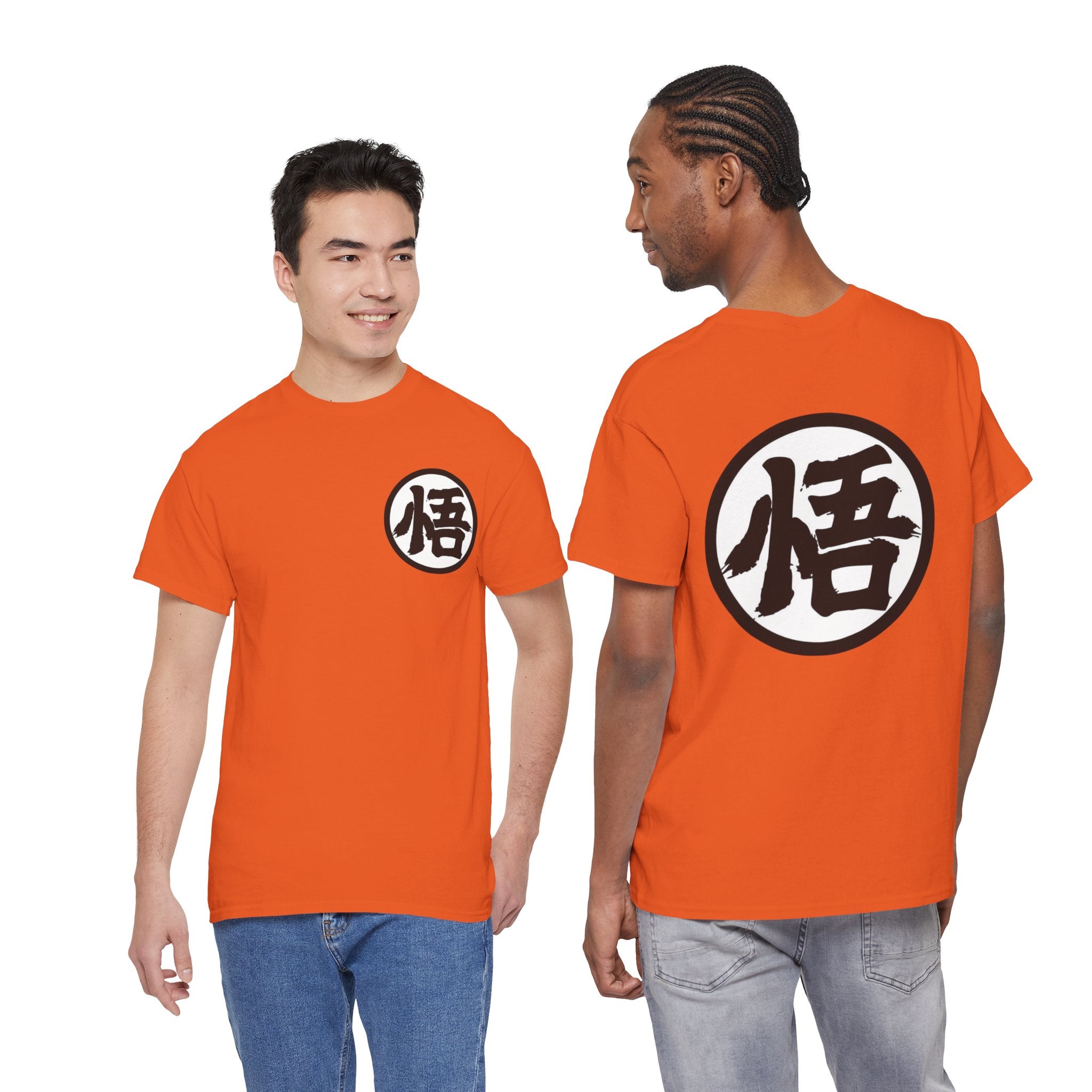 Dragon Warrior Symbol T-Shirt — Goku '悟' Orange Martial Arts Tee