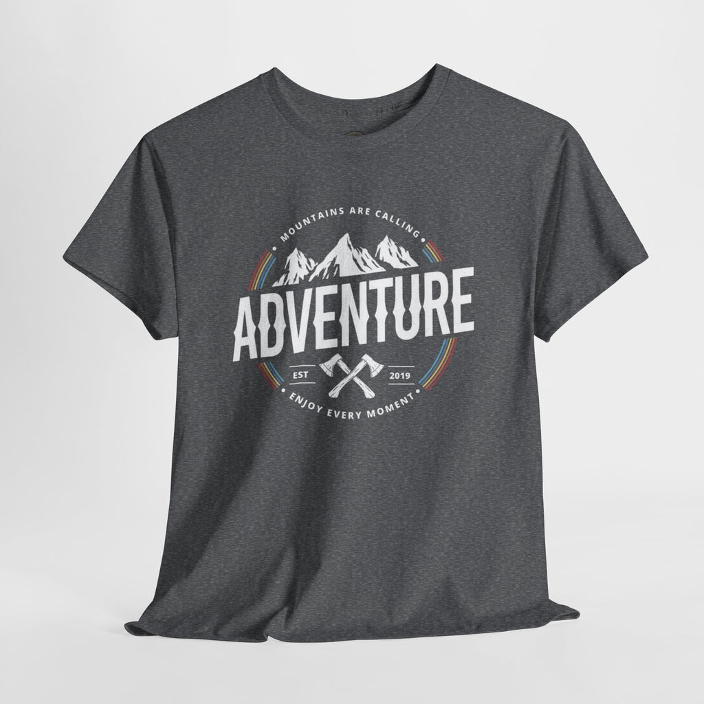 Adventure Mountain Badge Tee | Retro Outdoor Hiking Design