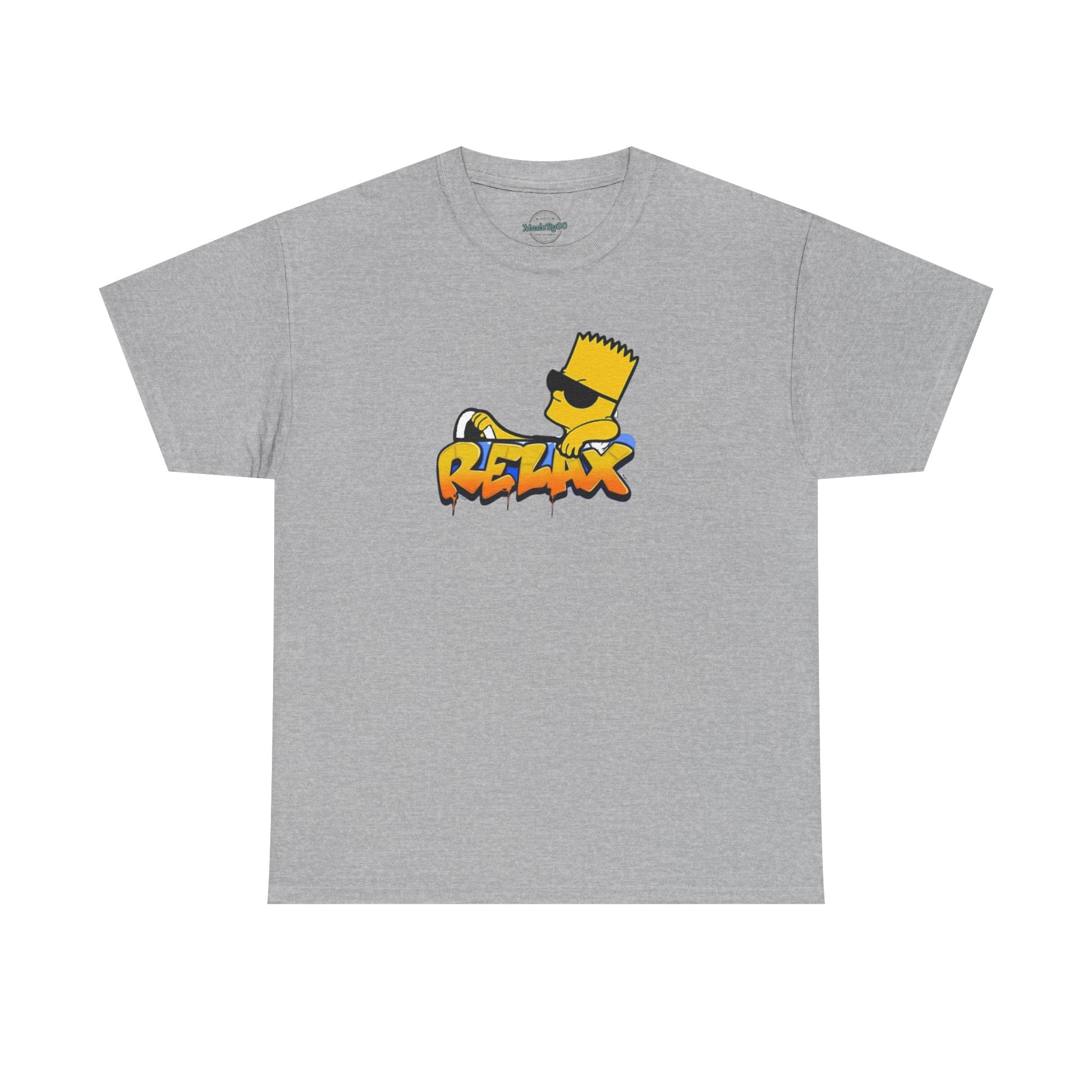 Relax Bart Graphic Tee — Retro Skate Cartoon T‑Shirt